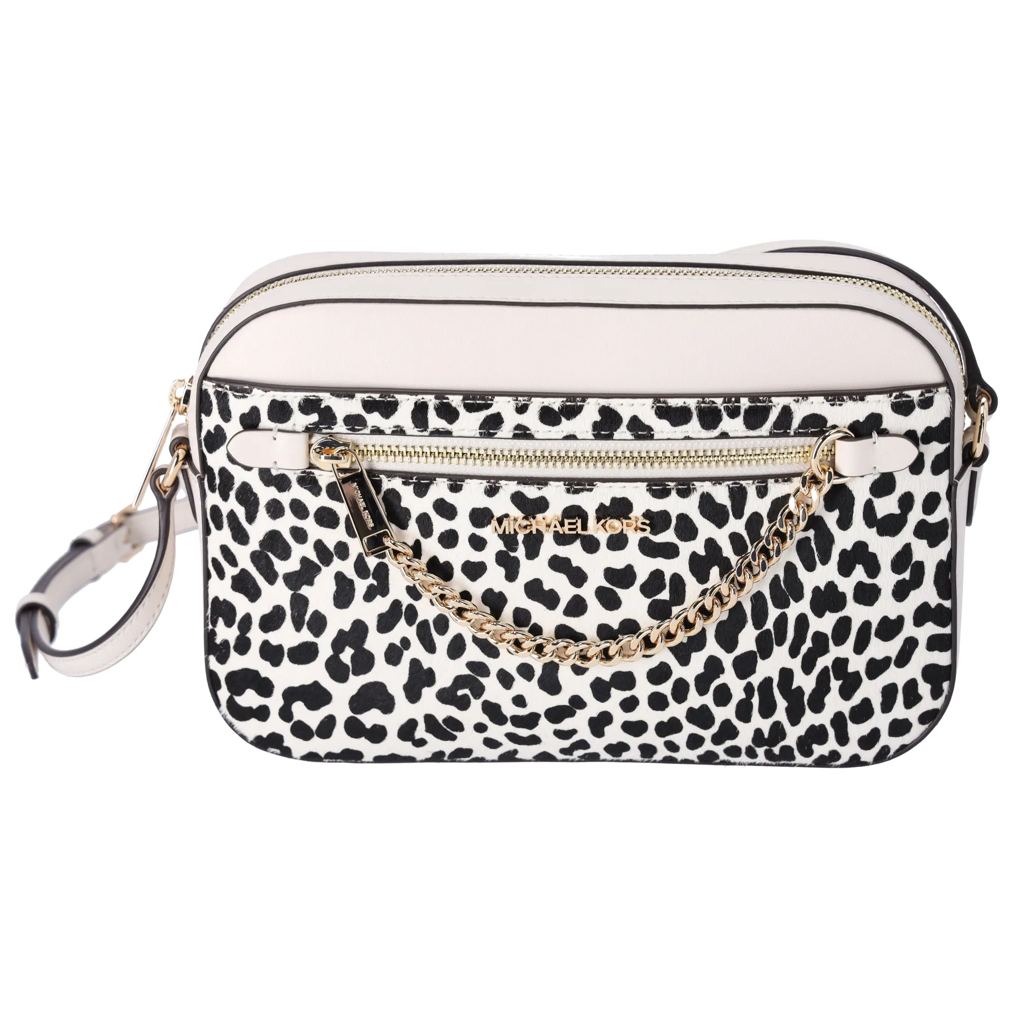 Michael Kors Jet Set East West Chain Crossbody Light Cream Multi Cheetah sold by Gaby's Bags