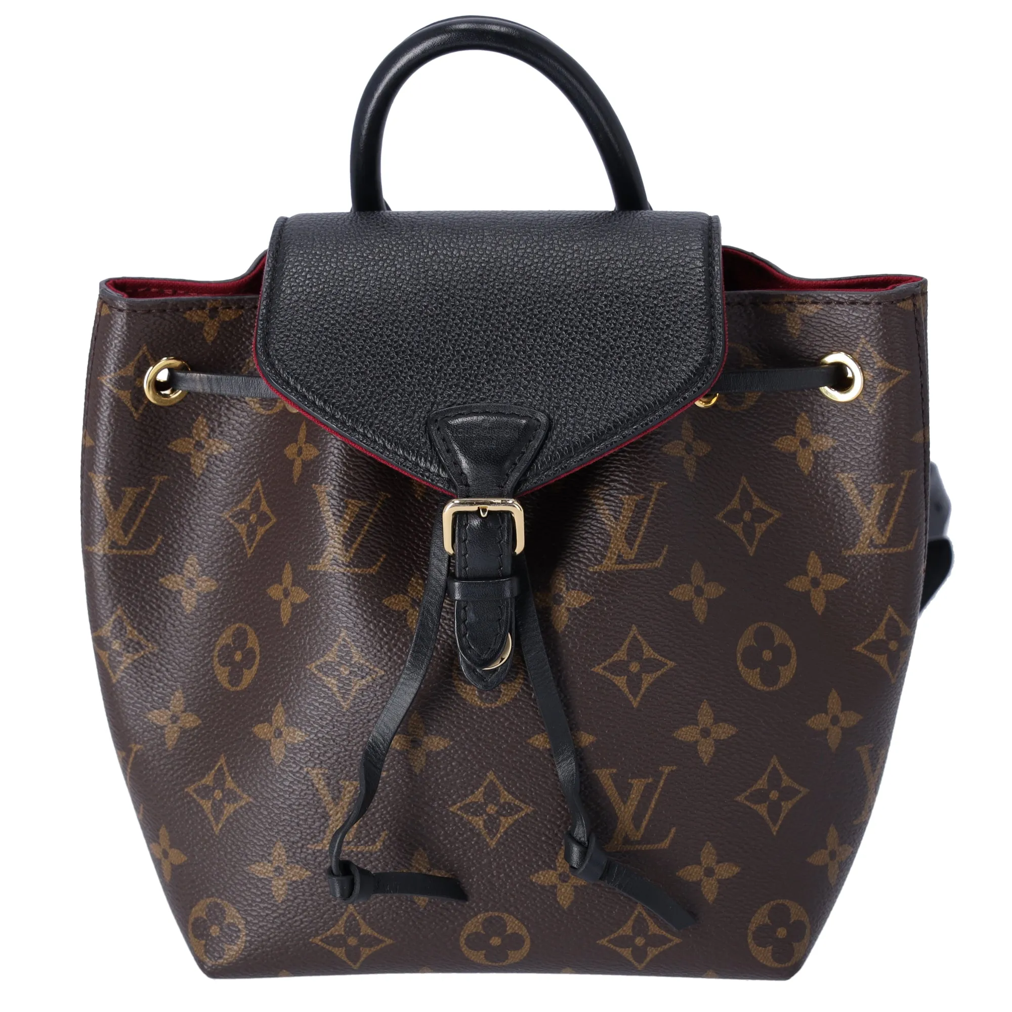 Louis Vuitton Montsouris BB NM Backpack Brown Monogram Black Drawstring sold by Gaby's Bags
