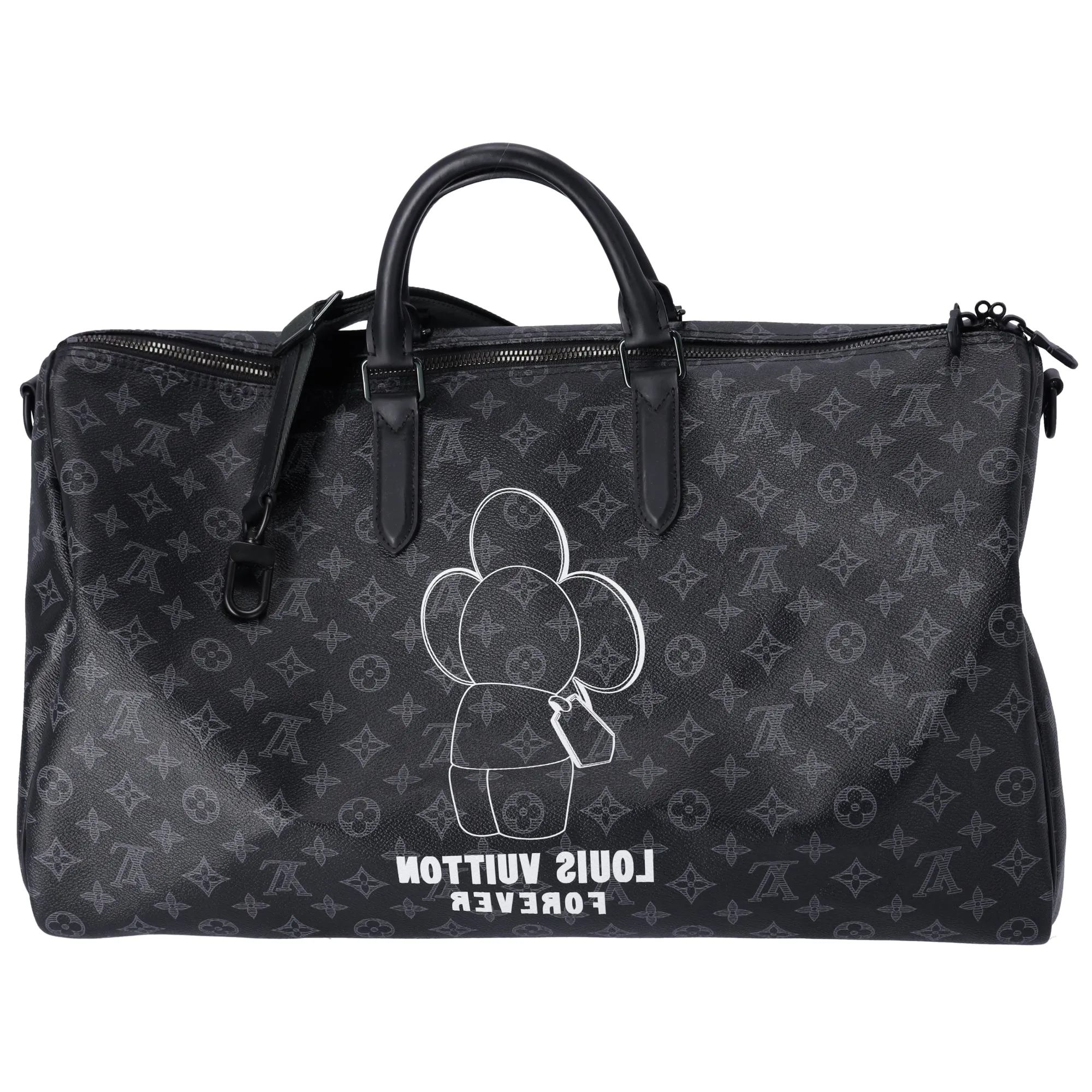 Louis Vuitton Keepall Bandouliere 50 Monogram Eclipse Vivienne Duffle Bag sold by Gaby's Bags product image thumbnail 4