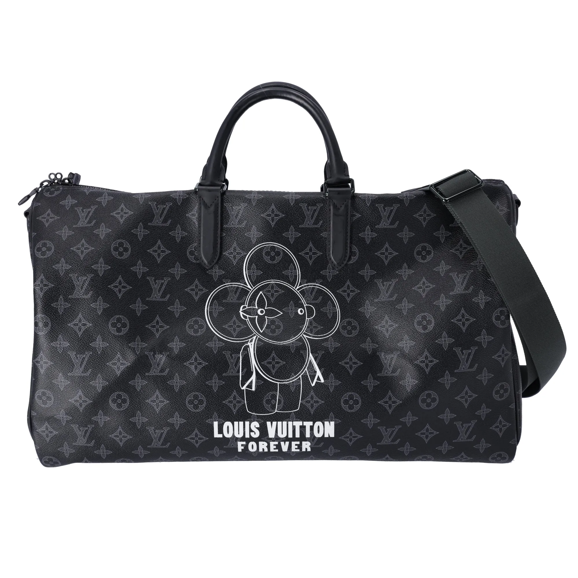 Louis Vuitton Keepall Bandouliere 50 Monogram Eclipse Vivienne Duffle Bag sold by Gaby's Bags