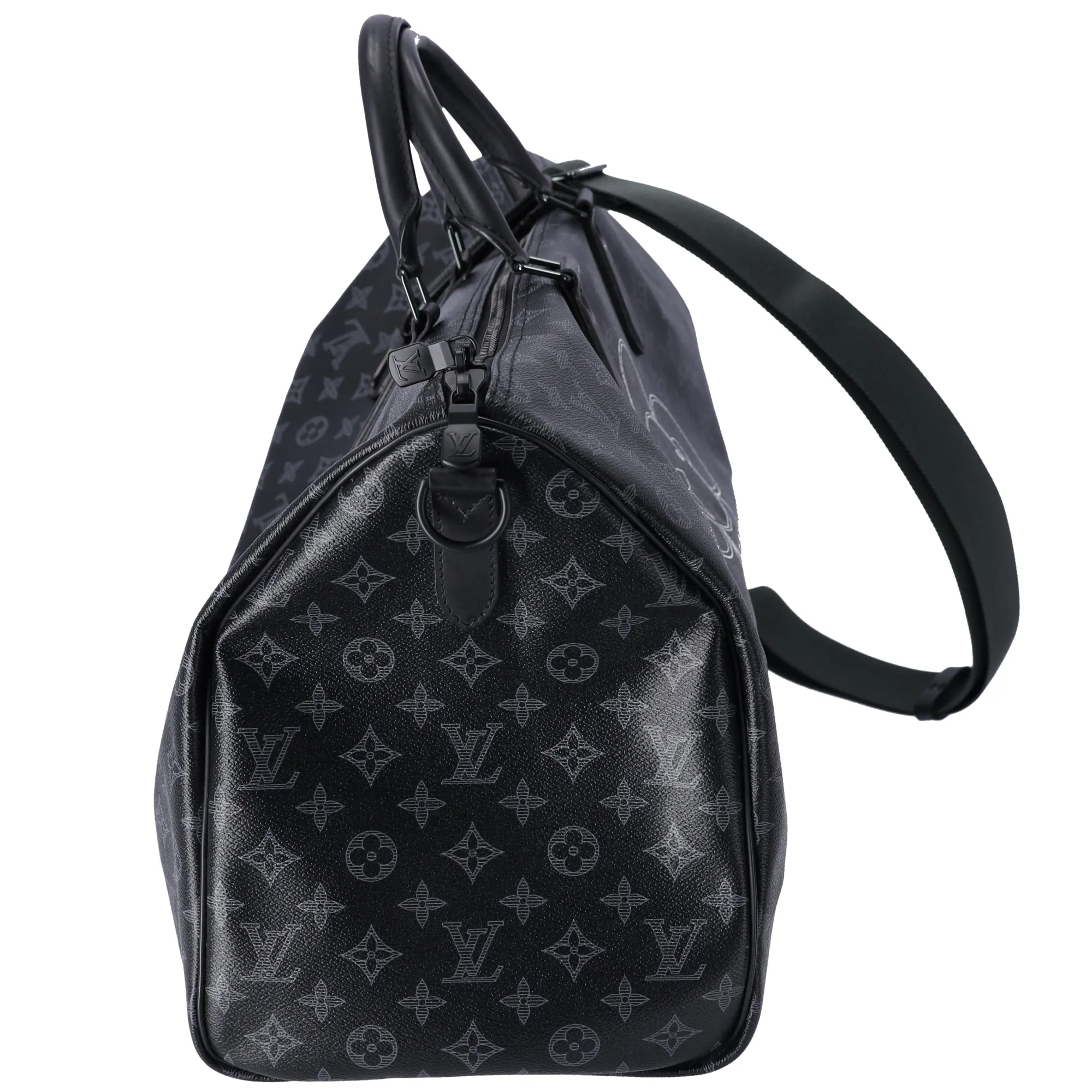 Louis Vuitton Keepall Bandouliere 50 Monogram Eclipse Vivienne Duffle Bag sold by Gaby's Bags product image thumbnail 3