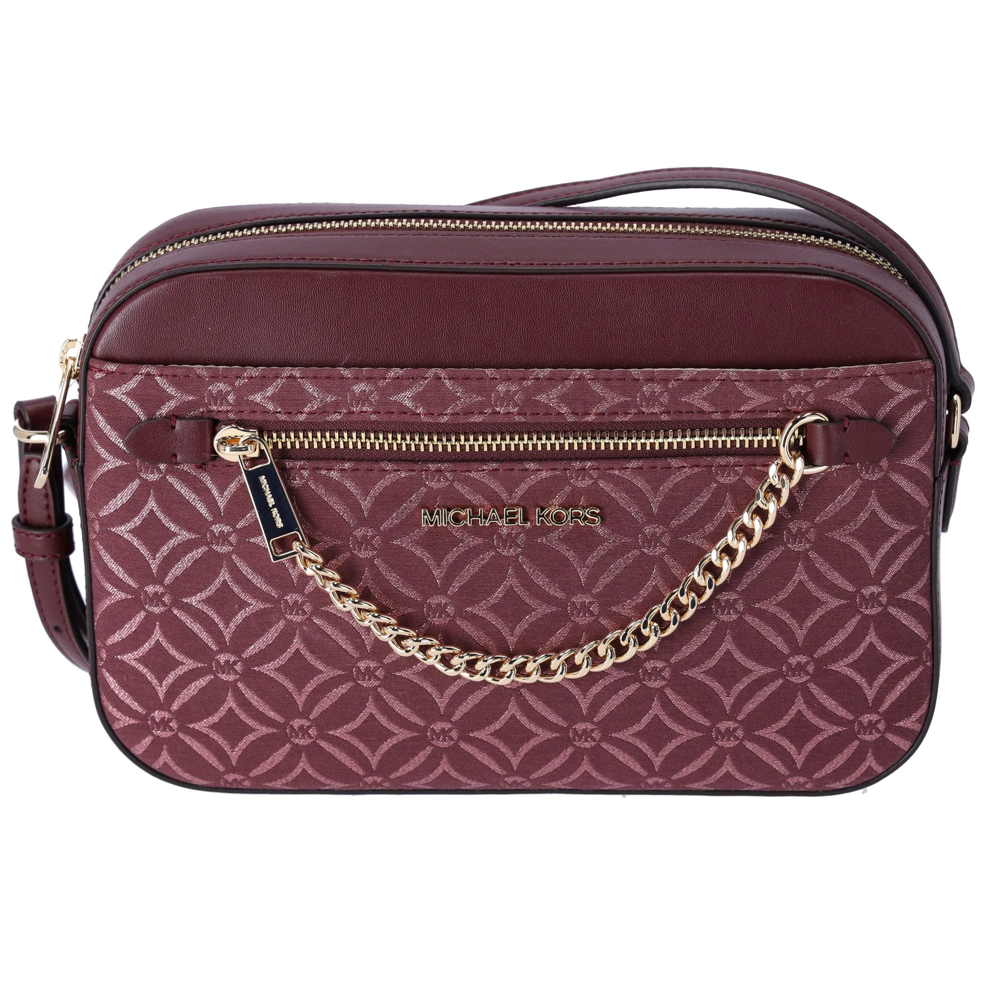 Michael Kors Jet Set East West Chain Crossbody Metallic Oxblood Multi sold by Gaby's Bags