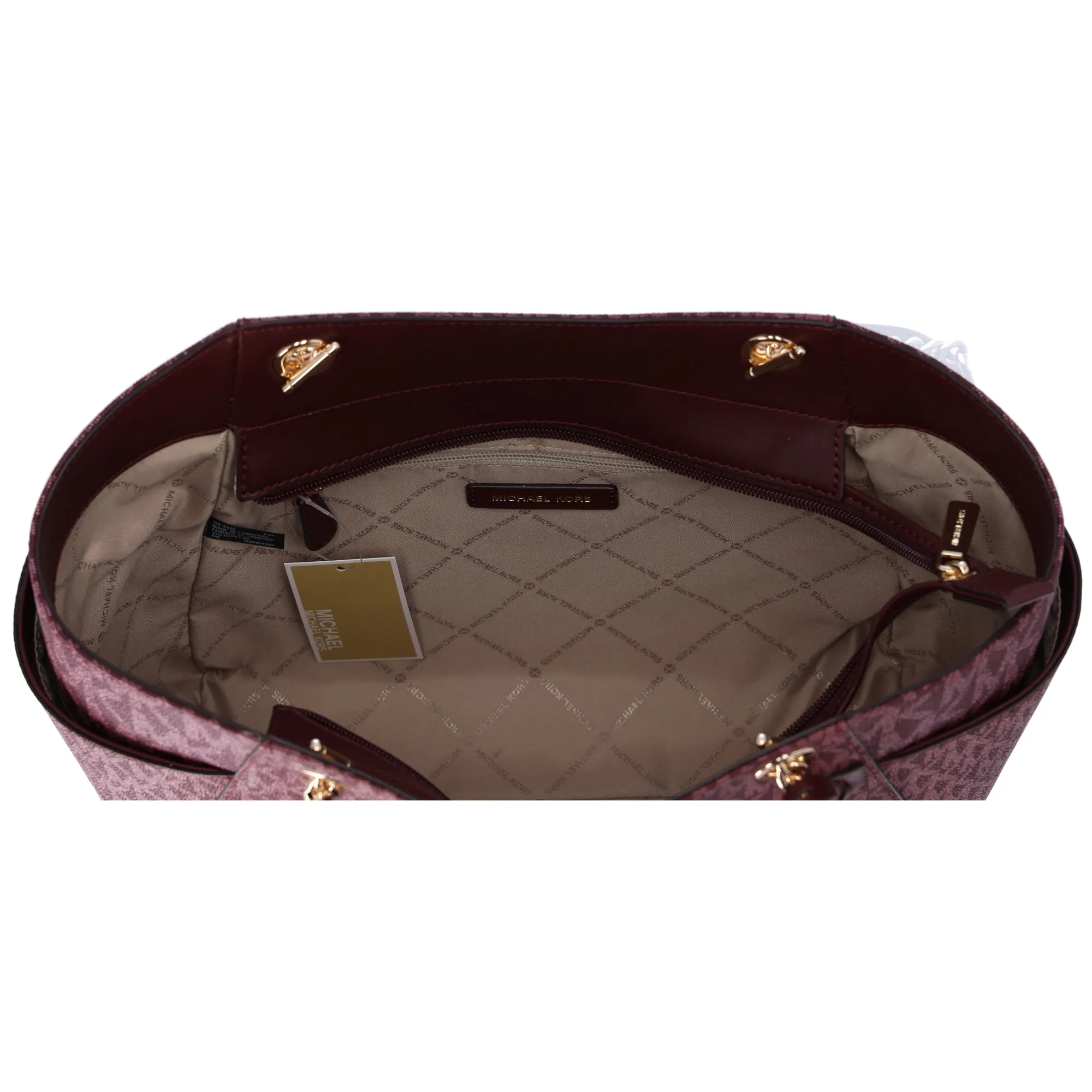 Michael Kors Jet Set Travel Large Chain Shoulder Tote Oxblood sold by Gaby's Bags product image thumbnail 4