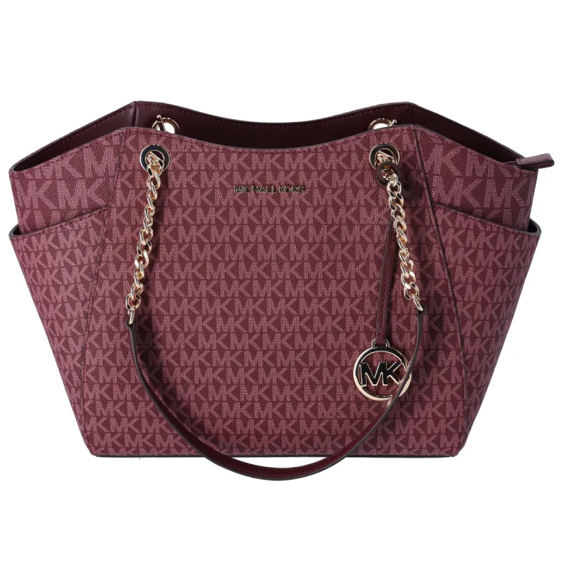 Michael Kors Jet Set Travel Large Chain Shoulder Tote Oxblood sold by Gaby's Bags