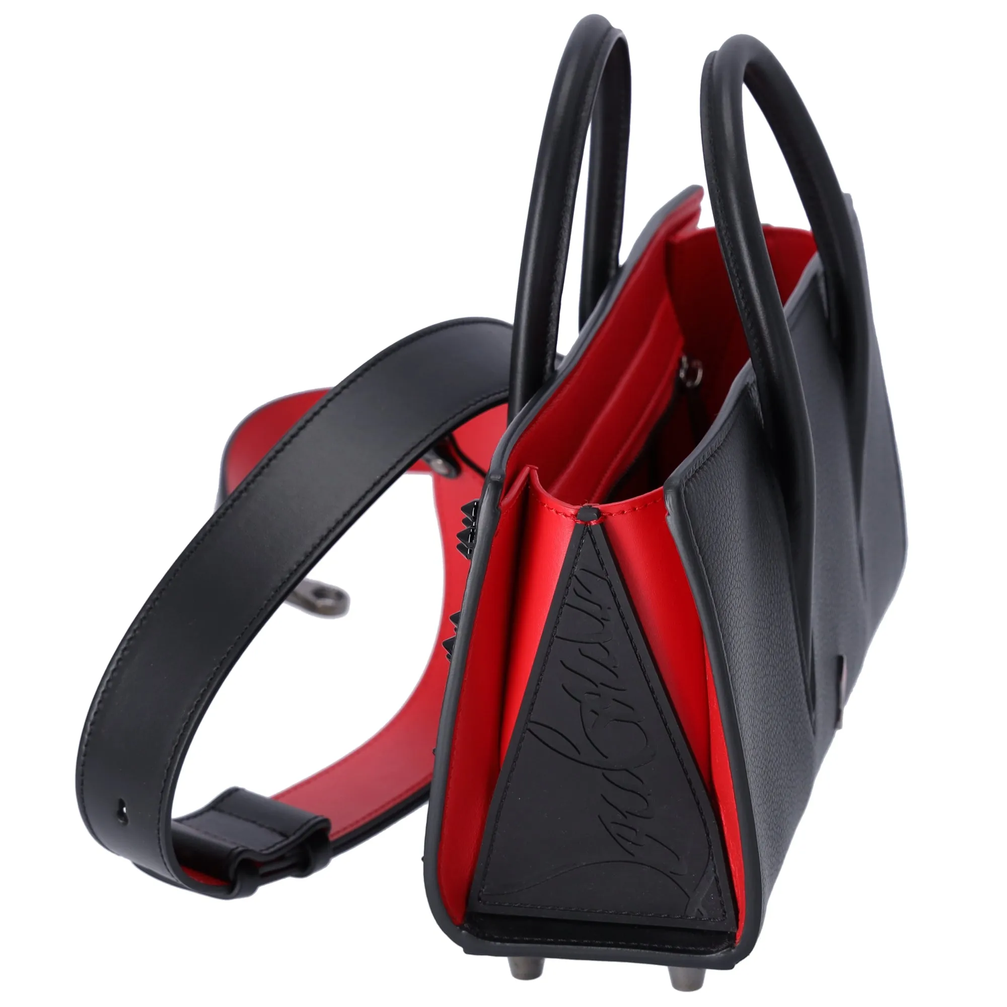 Christian Louboutin Paloma S Baguette Handbag Black on Black Beaded Leather sold by Gaby's Bags product image thumbnail 4