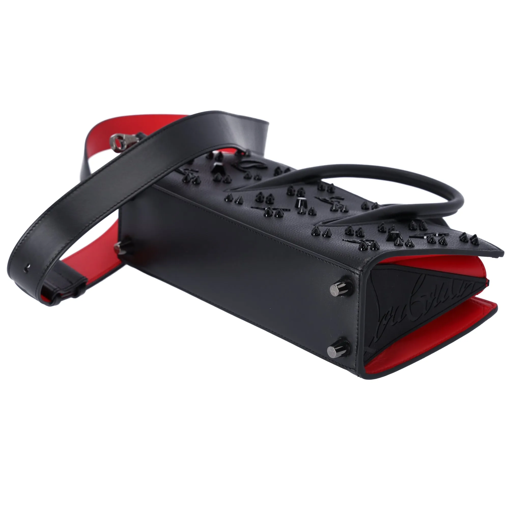 Christian Louboutin Paloma S Baguette Handbag Black on Black Beaded Leather sold by Gaby's Bags product image thumbnail 5