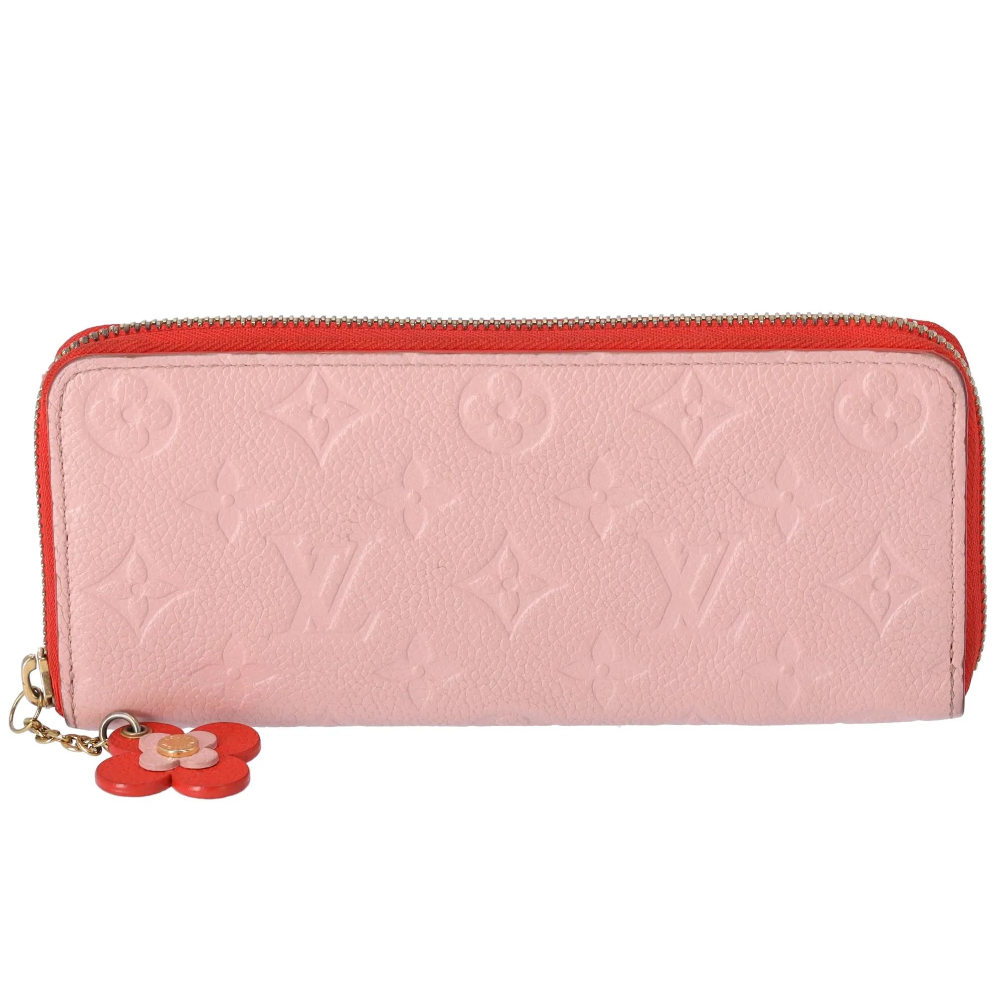 Louis Vuitton Clemence Monogram Empreinte Long Wallet M64161 Rose Poudre Flower sold by Gaby's Bags