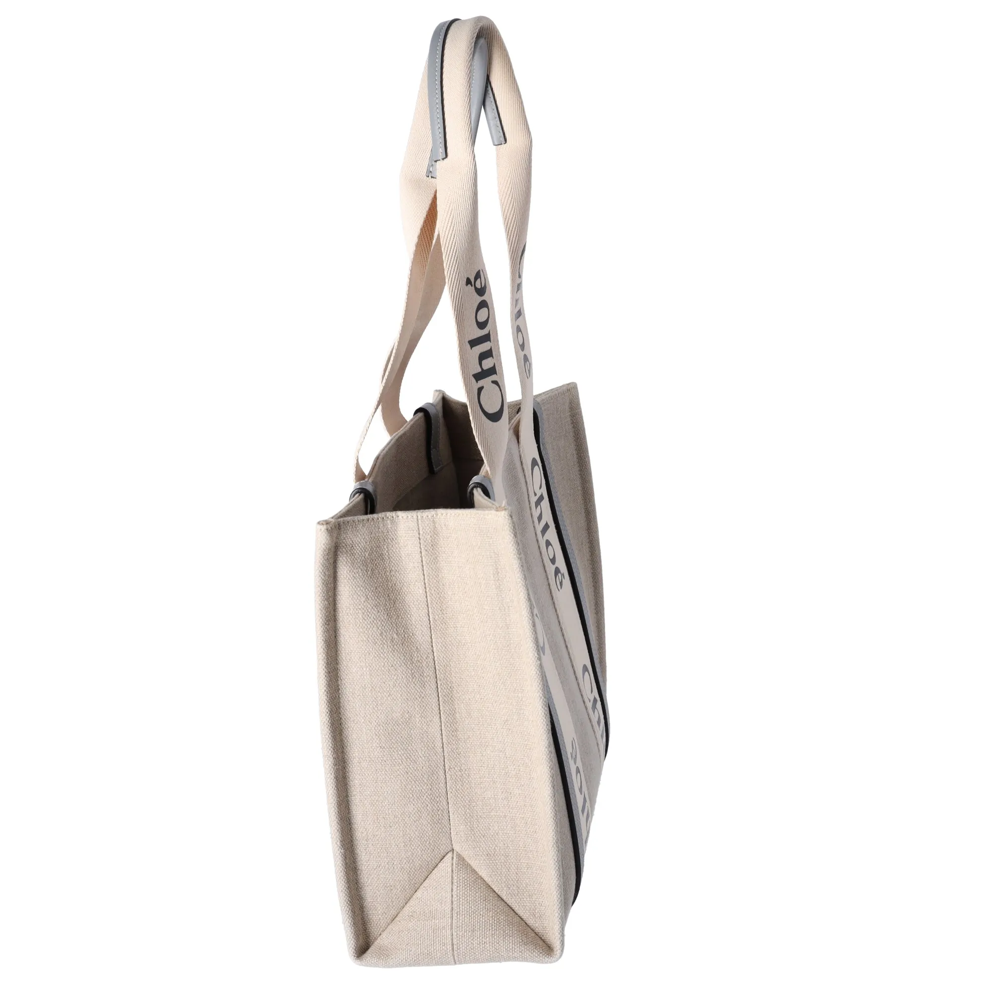 Chloe Woody Medium Tote Bag Tote Bag Beige Gray Multi Canvas Leather sold by Gaby's Bags product image thumbnail 2
