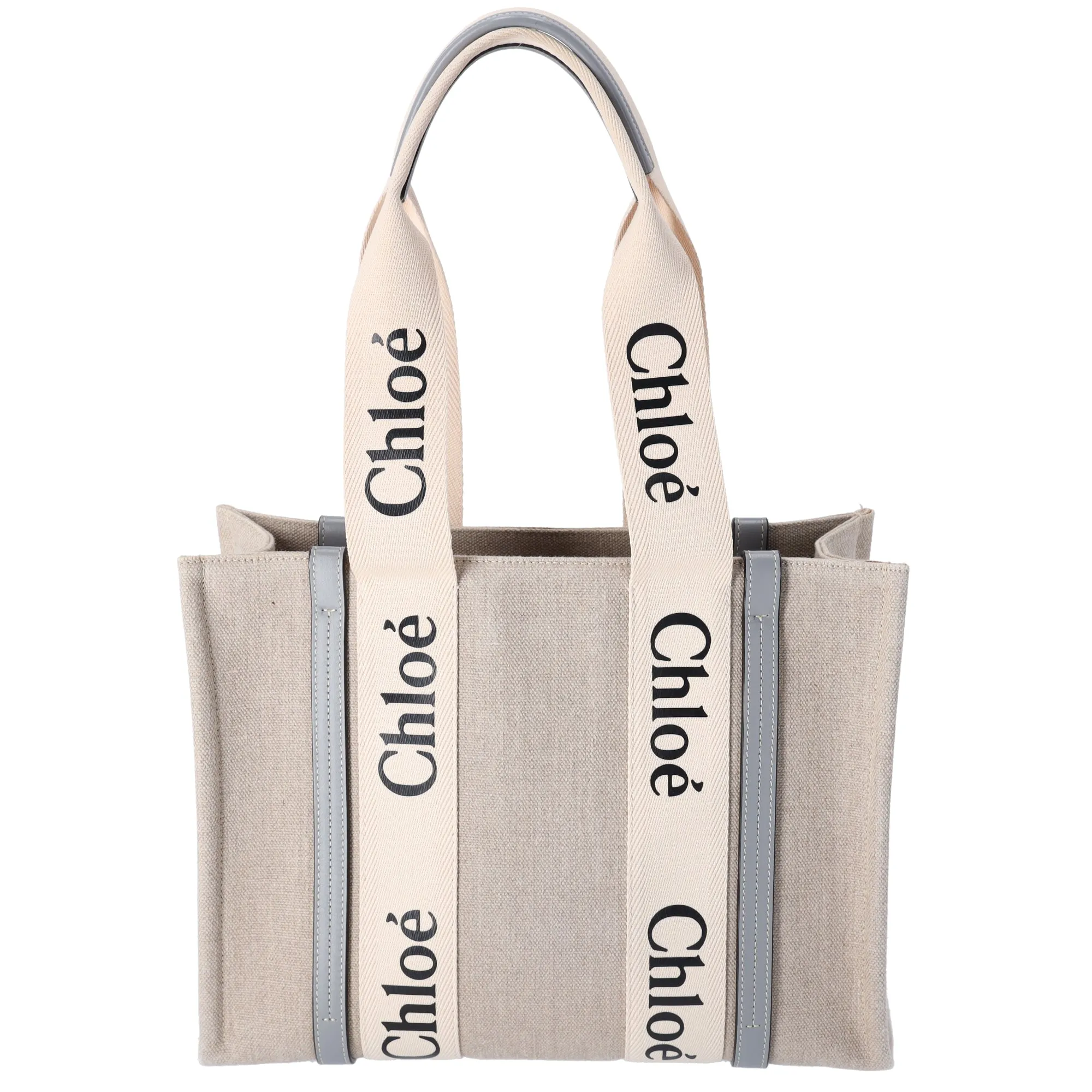 Chloe Woody Medium Tote Bag Tote Bag Beige Gray Multi Canvas Leather sold by Gaby's Bags product image thumbnail 3