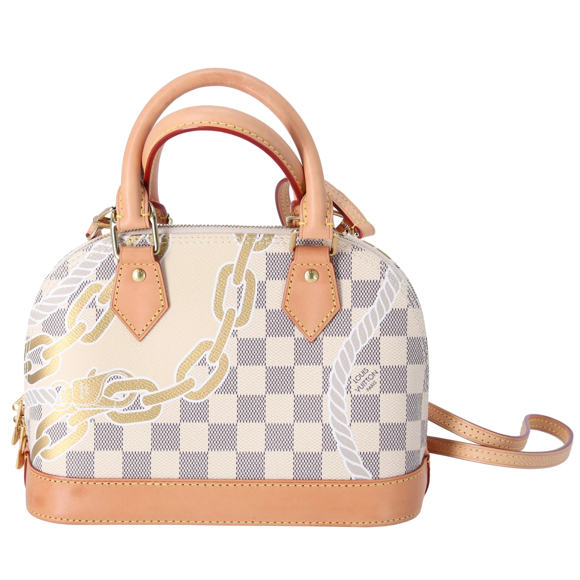 Louis Vuitton Alma BB Dome Satchel Shoulder Bag Damier Azur Nautical N40472 sold by Gaby's Bags product image thumbnail 4