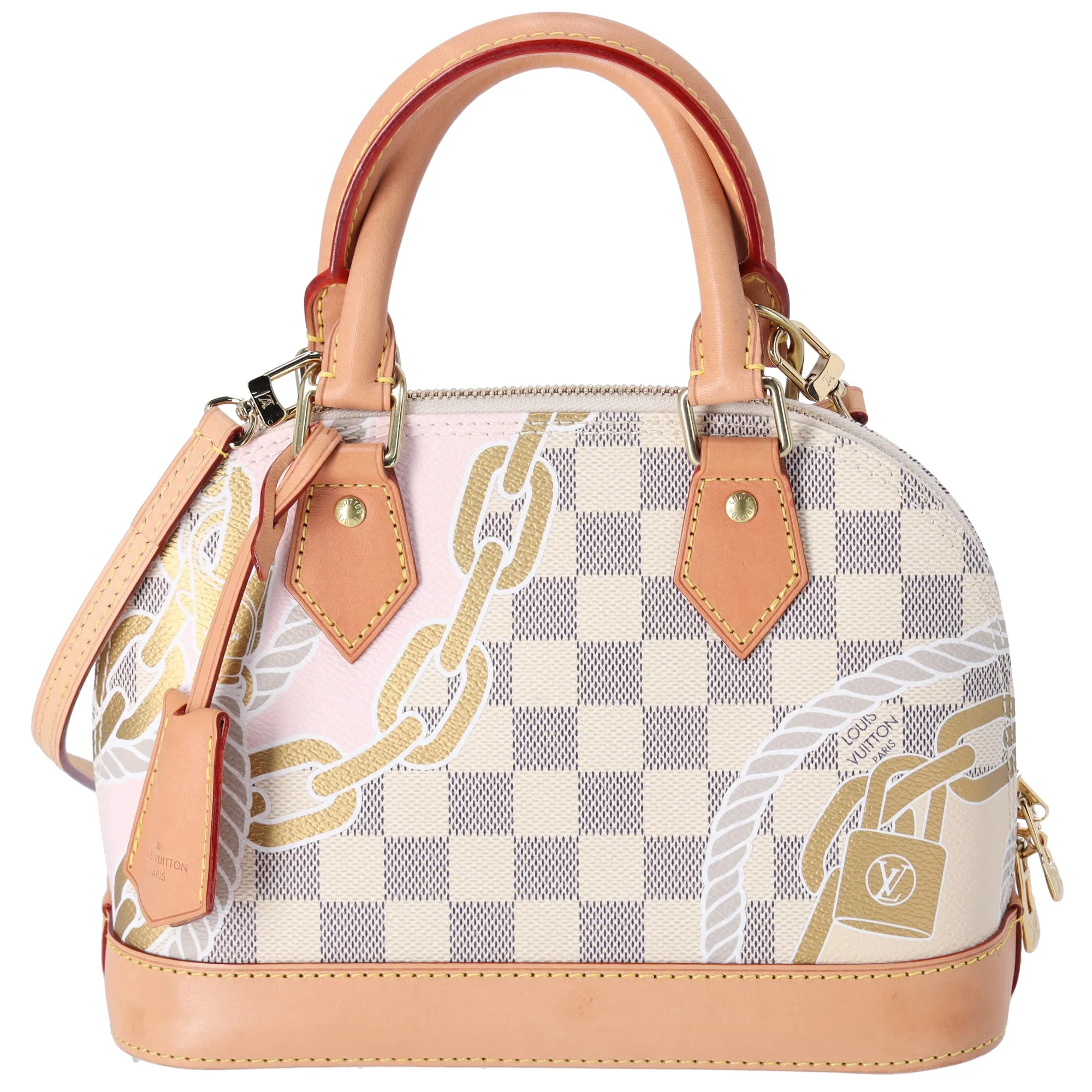 Louis Vuitton Alma BB Dome Satchel Shoulder Bag Damier Azur Nautical N40472 sold by Gaby's Bags