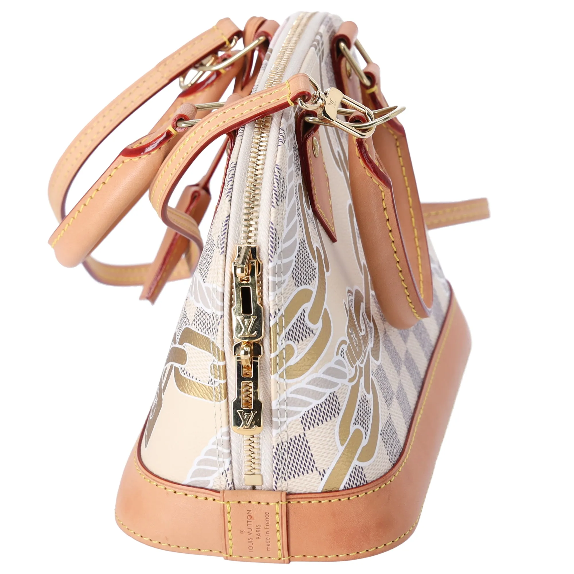 Louis Vuitton Alma BB Dome Satchel Shoulder Bag Damier Azur Nautical N40472 sold by Gaby's Bags product image thumbnail 5