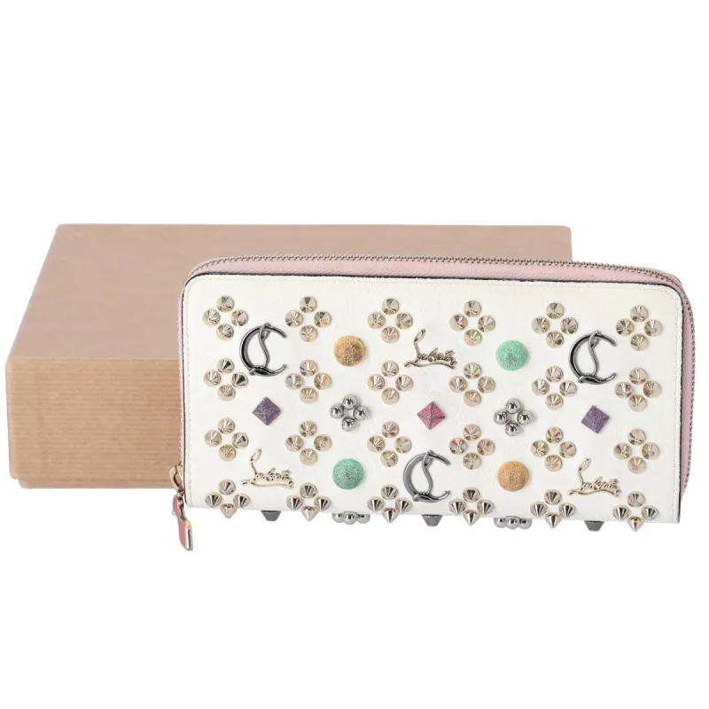 Christian Louboutin Panettone Long Wallet Cream Gold Multi Leather Studded sold by Gaby's Bags