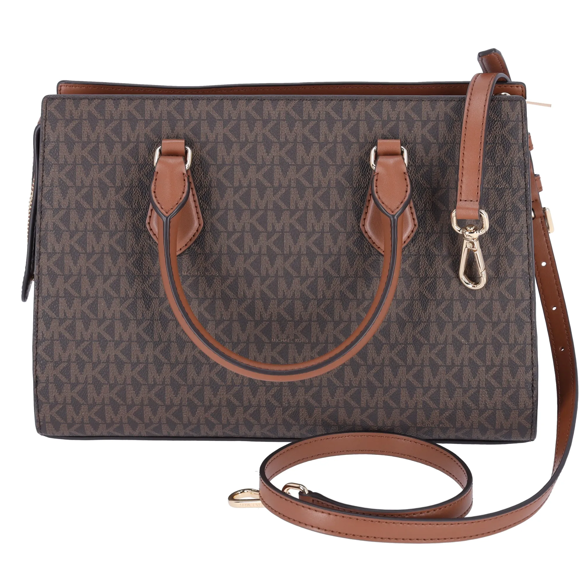Michael Kors Sheila Medium Signature MK Metallic Satchel Brown Gold + Wallet sold by Gaby's Bags product image thumbnail 4
