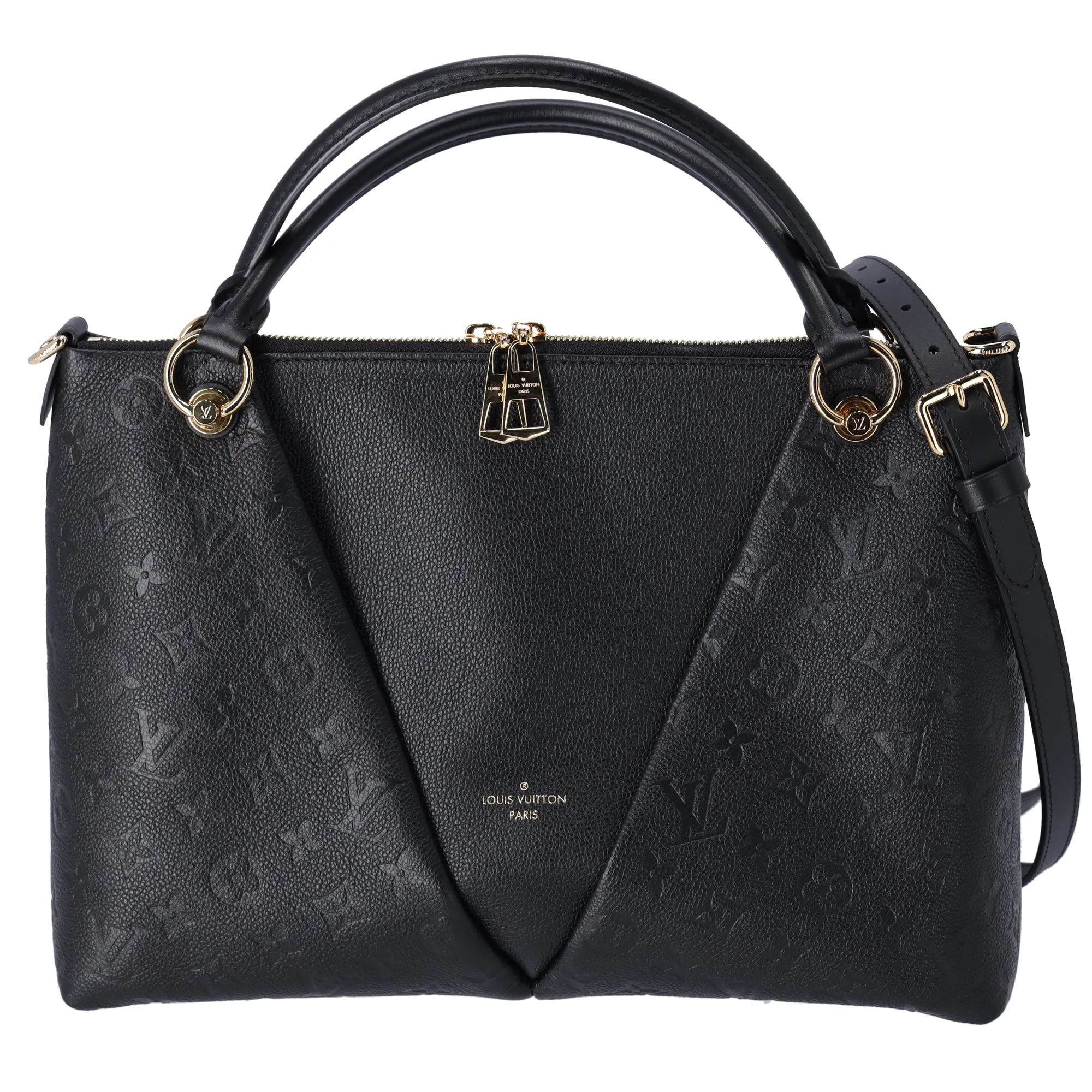 Louis Vuitton V Tote MM Monogram Empreinte Tote Bag M44421 Black Noir sold by Gaby's Bags