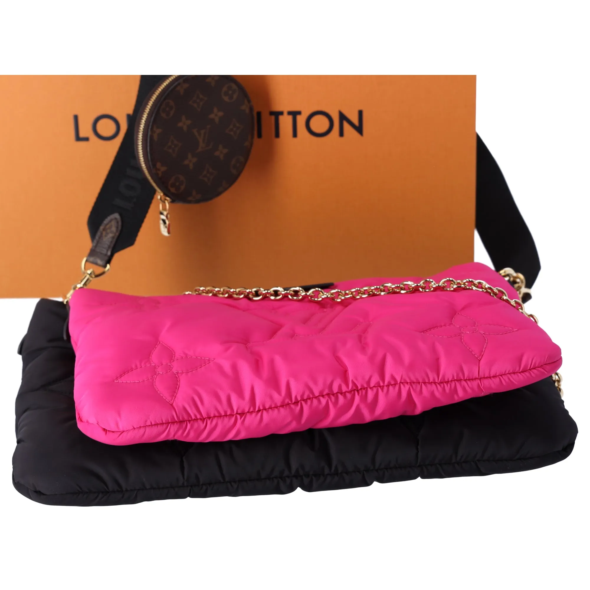 Louis Vuitton Maxi Multi Pochette Accessoires Pillow Shoulder Bag Black Pink sold by Gaby's Bags product image thumbnail 3