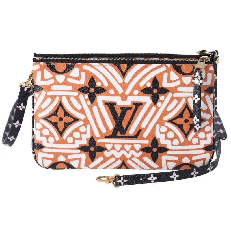 Louis Vuitton Pochette Double Zip LV Crafty Giant Monogram Crossbody Orange sold by Gaby's Bags