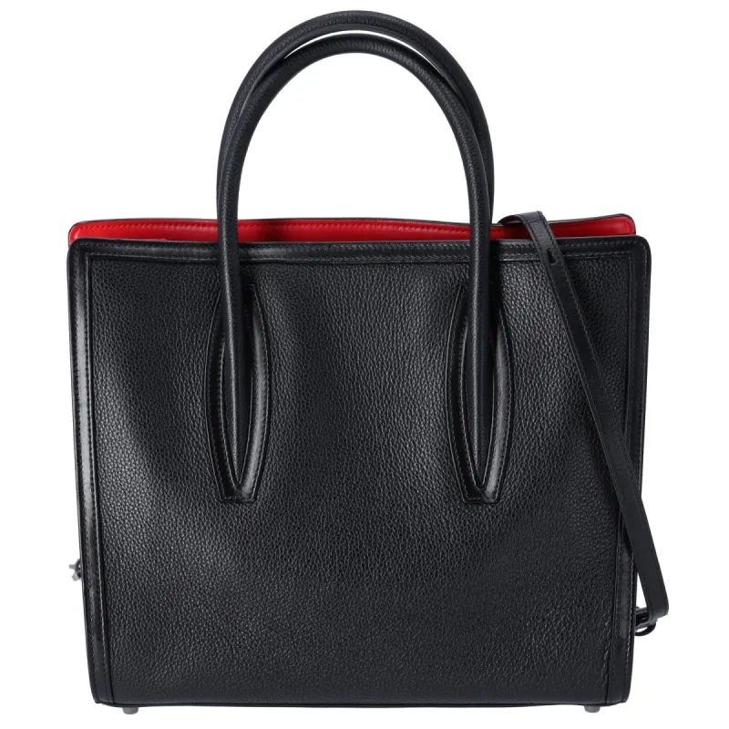 Christian Louboutin Paloma S Medium Tote Bag Black Red Leather sold by Gaby's Bags