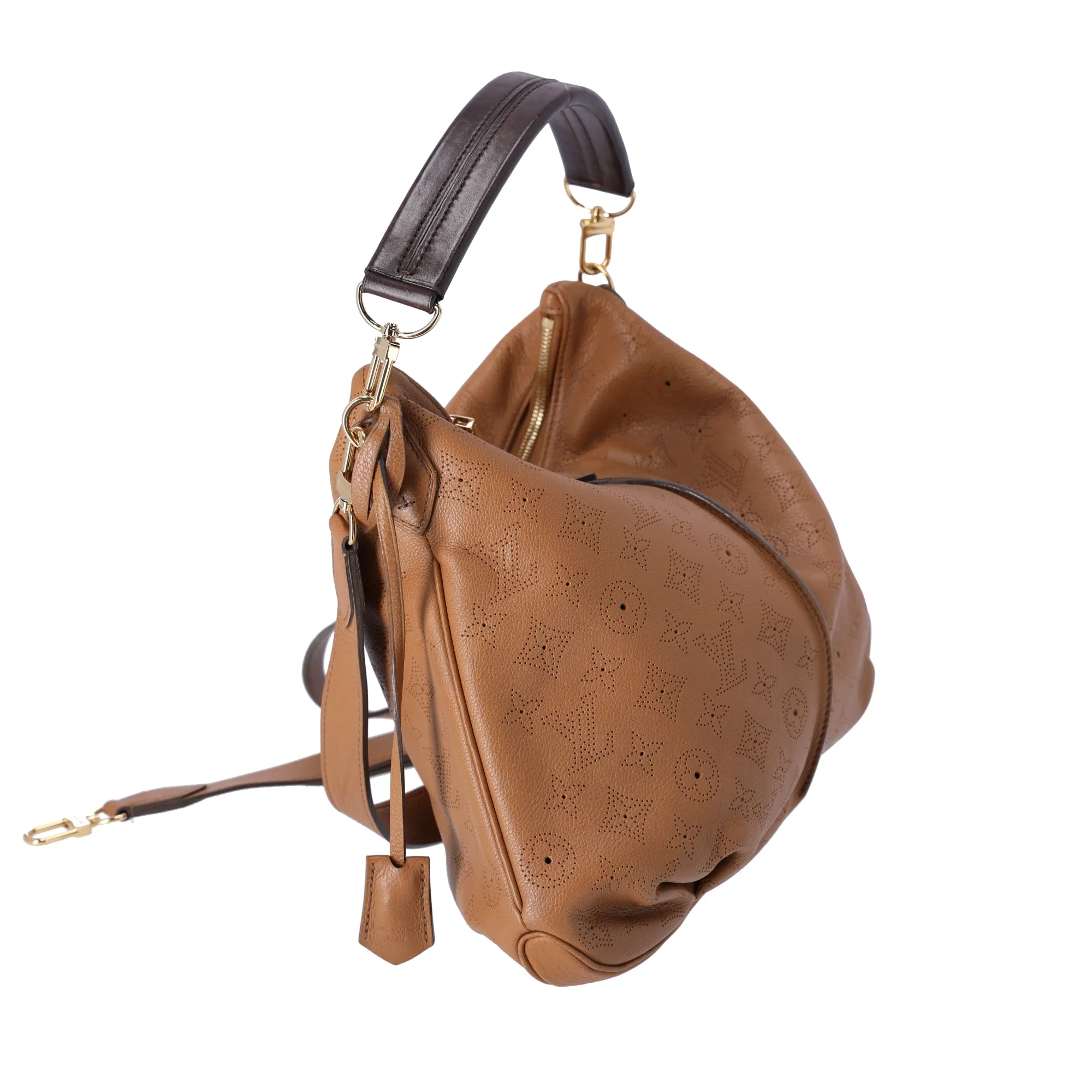 Louis Vuitton Selene PM Mahina Shoulder Bag M94212 Caramel Leather + Pouch sold by Gaby's Bags product image thumbnail 2