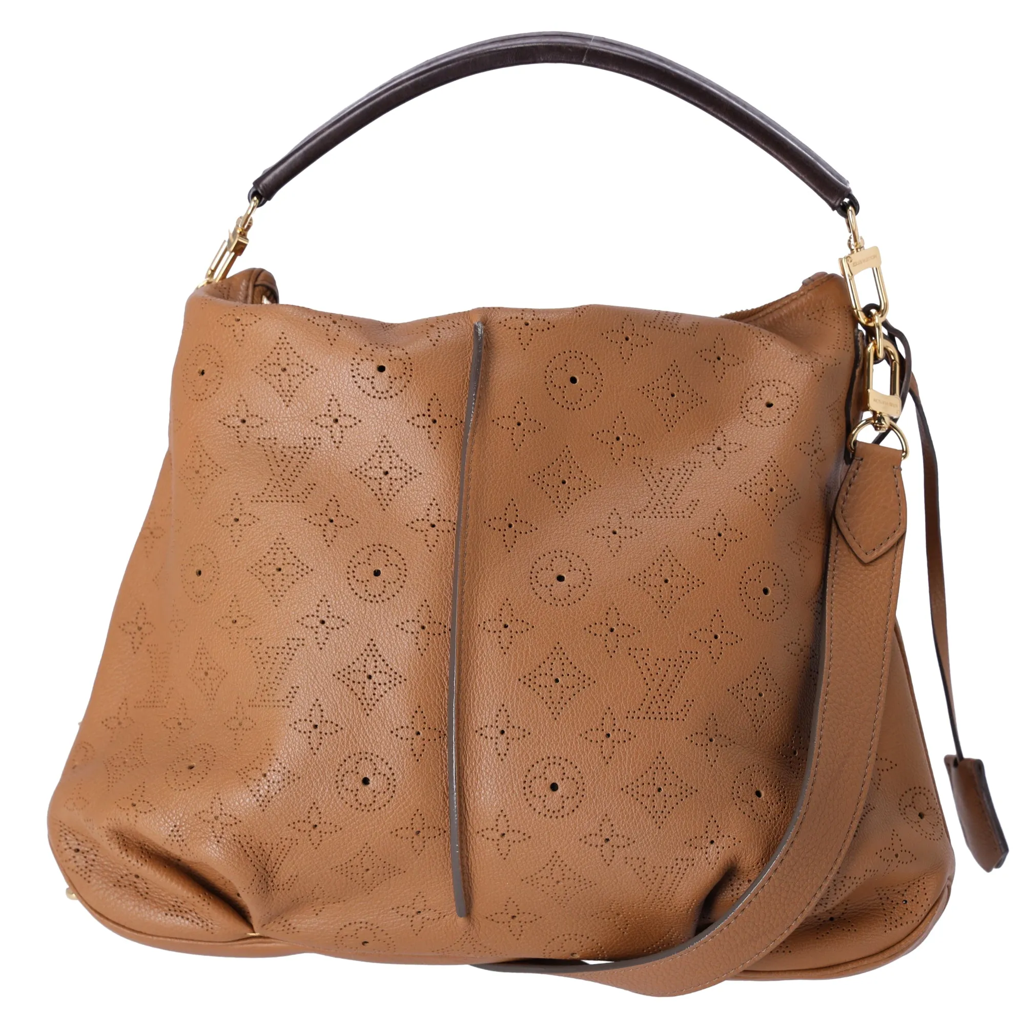 Louis Vuitton Selene PM Mahina Shoulder Bag M94212 Caramel Leather + Pouch sold by Gaby's Bags product image thumbnail 3