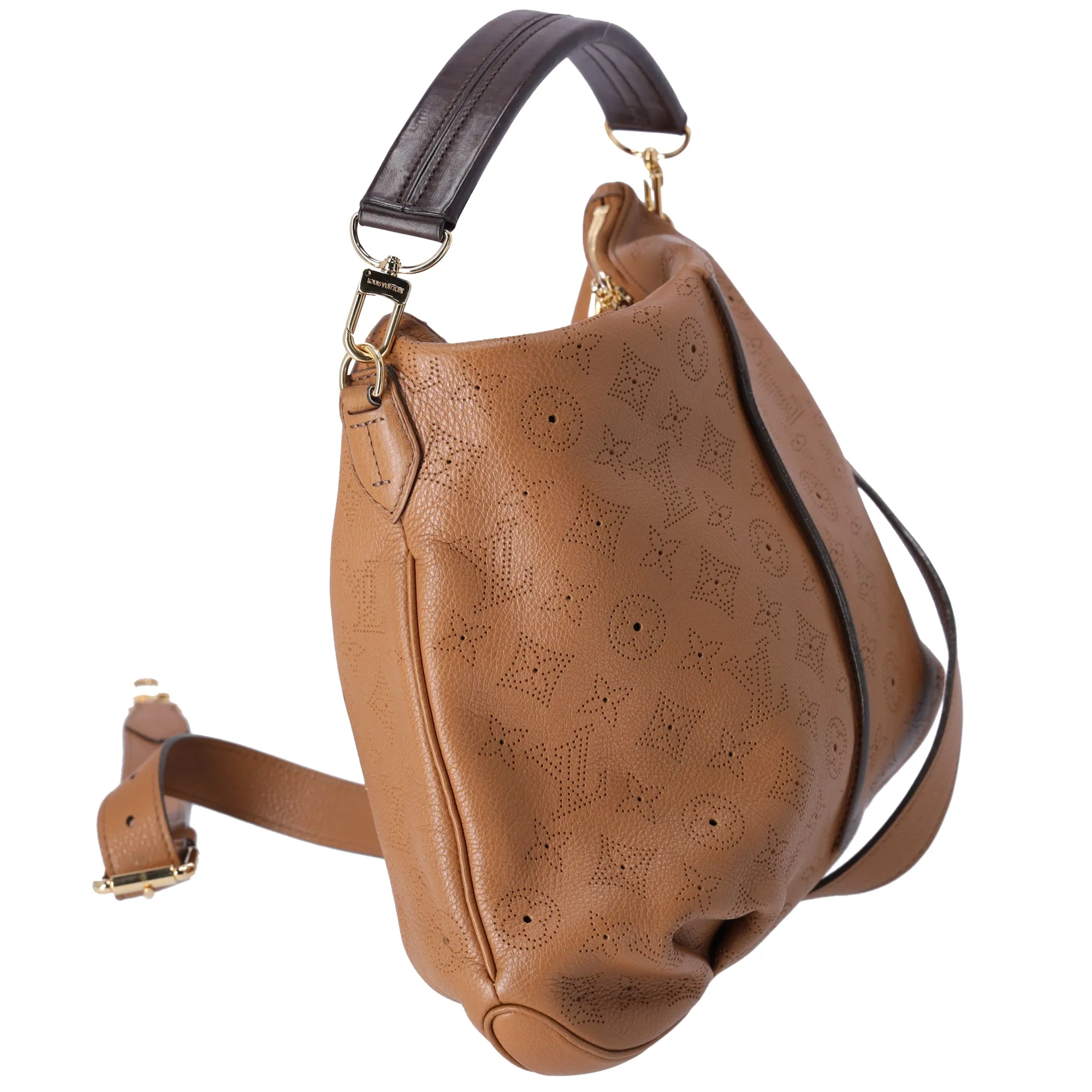 Louis Vuitton Selene PM Mahina Shoulder Bag M94212 Caramel Leather + Pouch sold by Gaby's Bags product image thumbnail 4