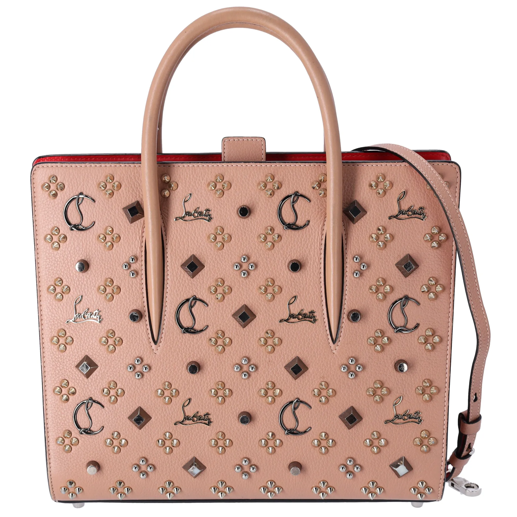 Christian Louboutin Paloma S Medium Tote Bag Pink Leather Studded sold by Gaby's Bags
