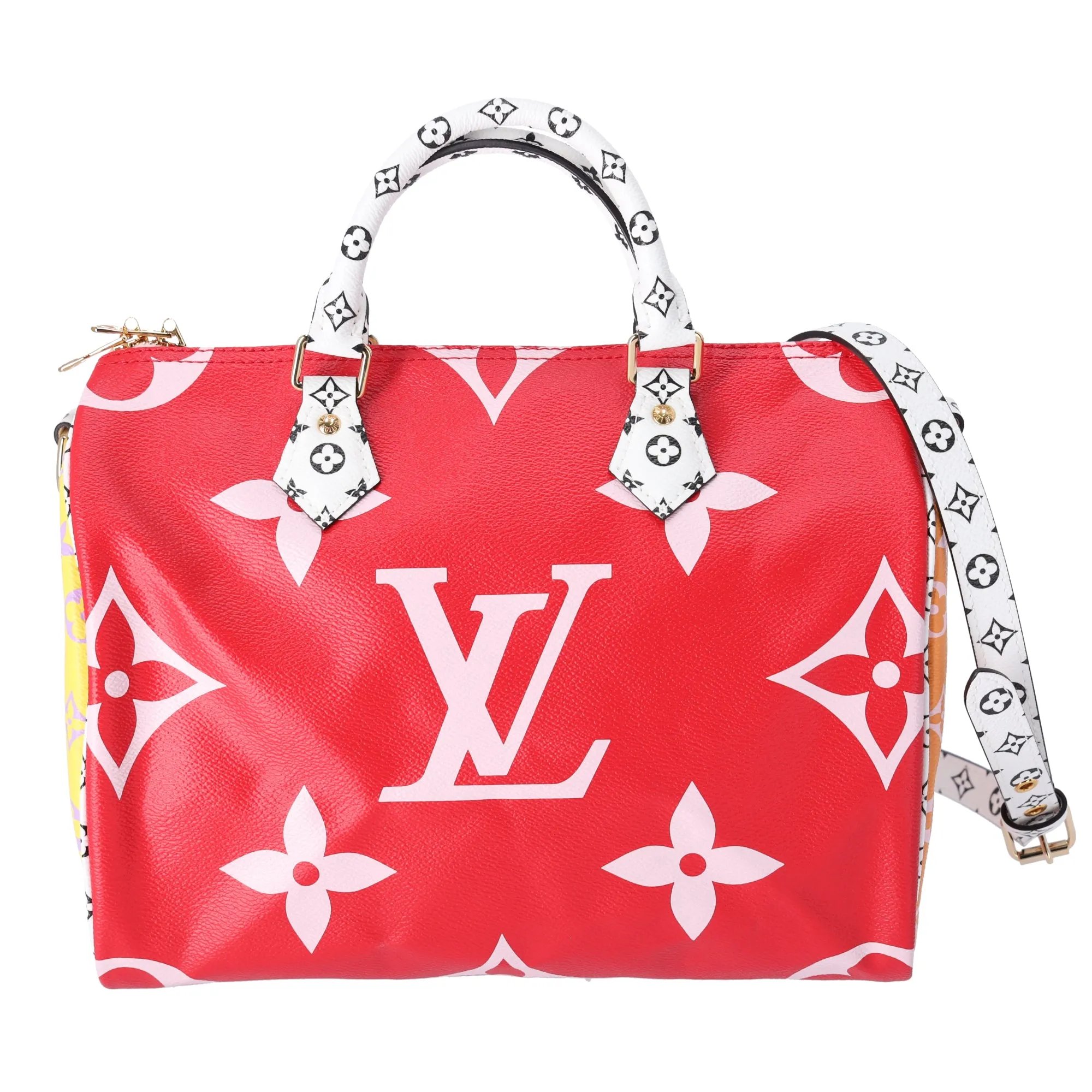 Louis Vuitton Speedy Bandouliere 30 Giant Monogram Handbag M44573 Rouge Pink sold by Gaby's Bags