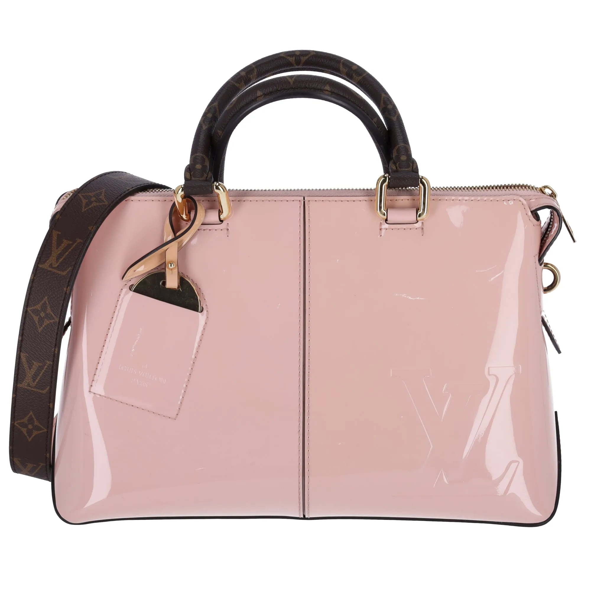Louis Vuitton Vernis Mirror Tote Pink Rose Ballerine Patent Leather M54639 sold by Gaby's Bags