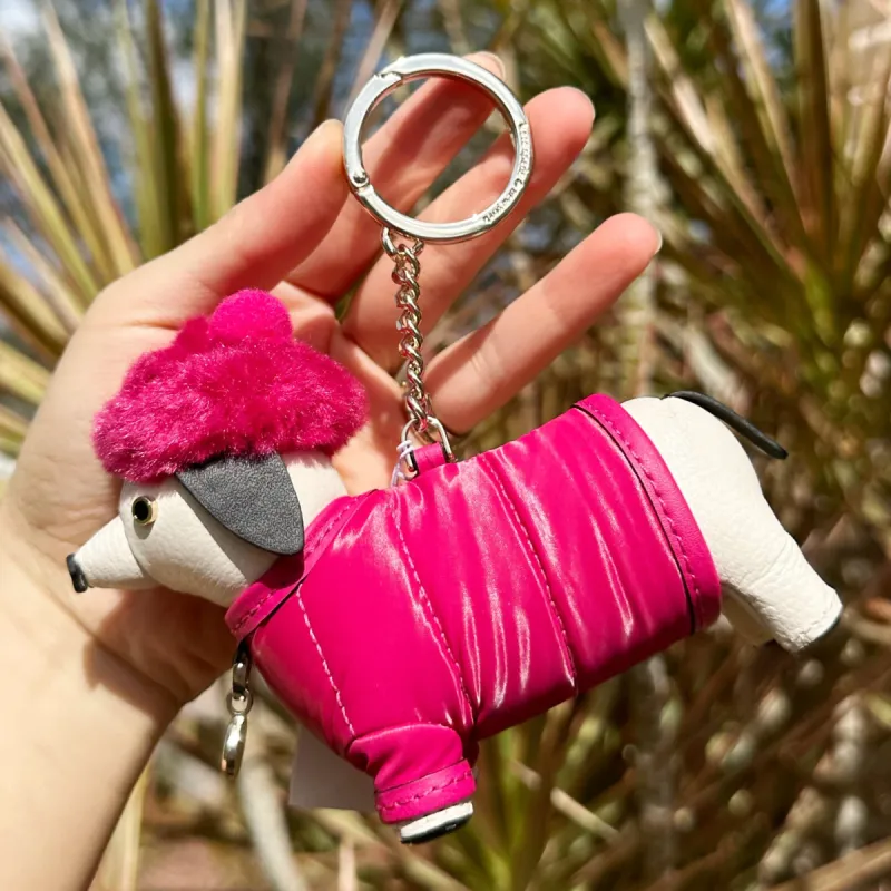 Kate Spade Novelty Festive Pink Claude Dachshund Dog Key Fob Bag Charm K9252 sold by Gaby's Bags
