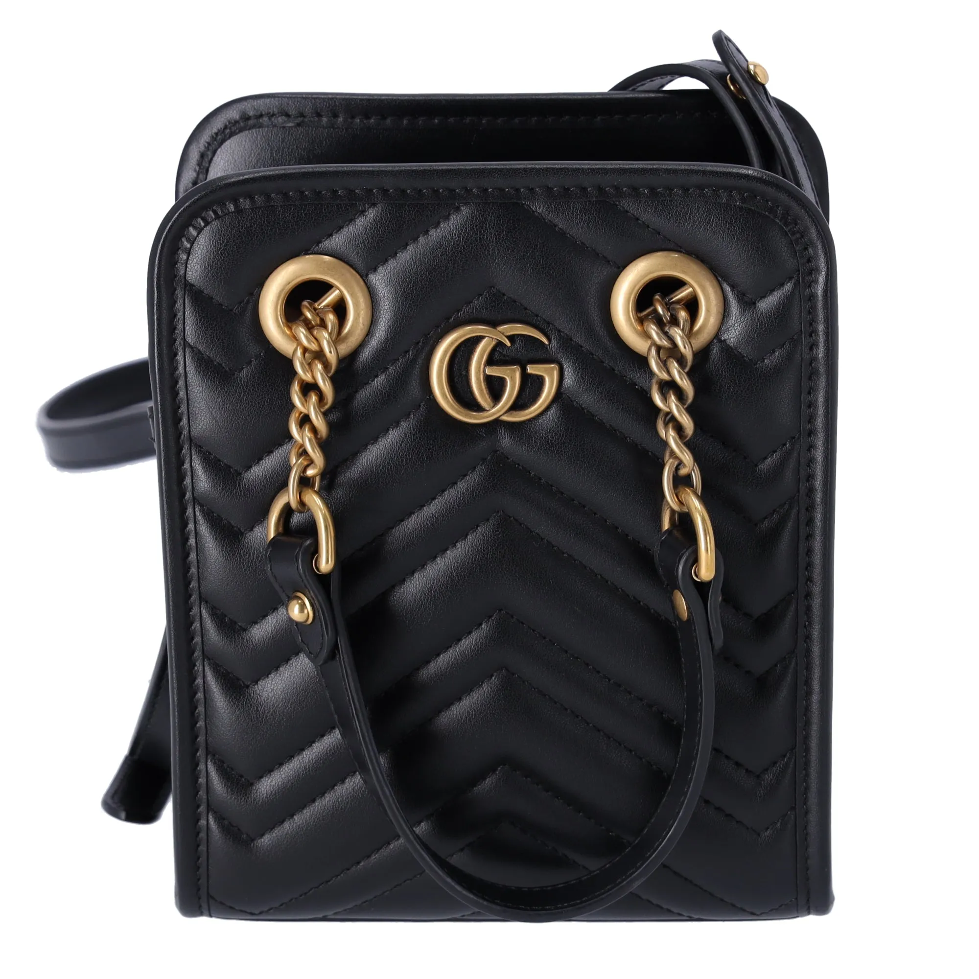 GUCCI GG Marmont NS Handbag Crossbody 696123 Black Leather sold by Gaby's Bags