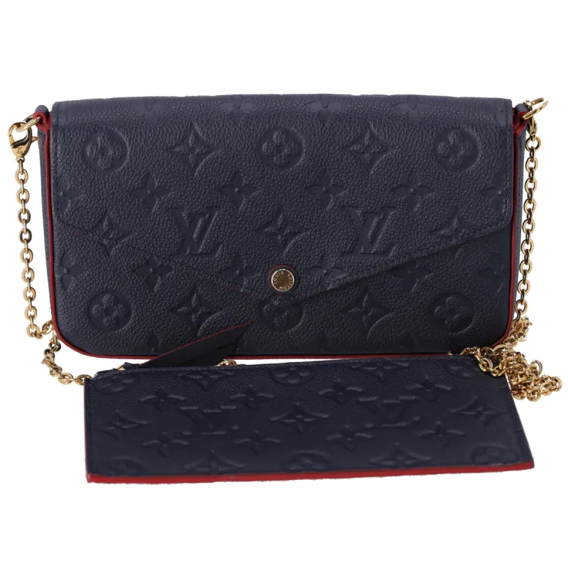 Louis Vuitton Pouchette Felice Monogram Empreinte Crossbody Marine Rouge sold by Gaby's Bags