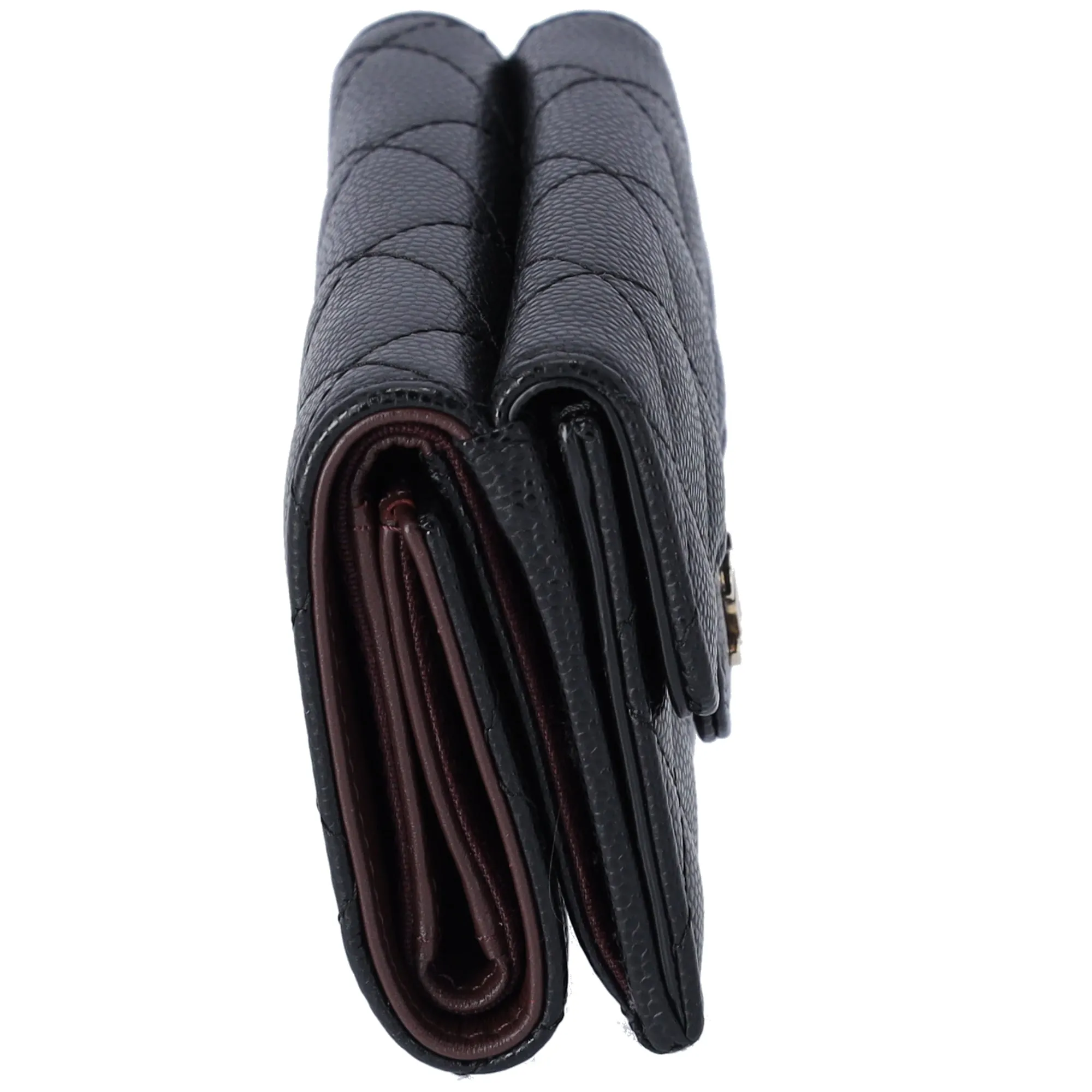 CHANEL Classic Quilted CC Trifold Wallet Black Caviar Leather AP0230 sold by Gaby's Bags product image thumbnail 4