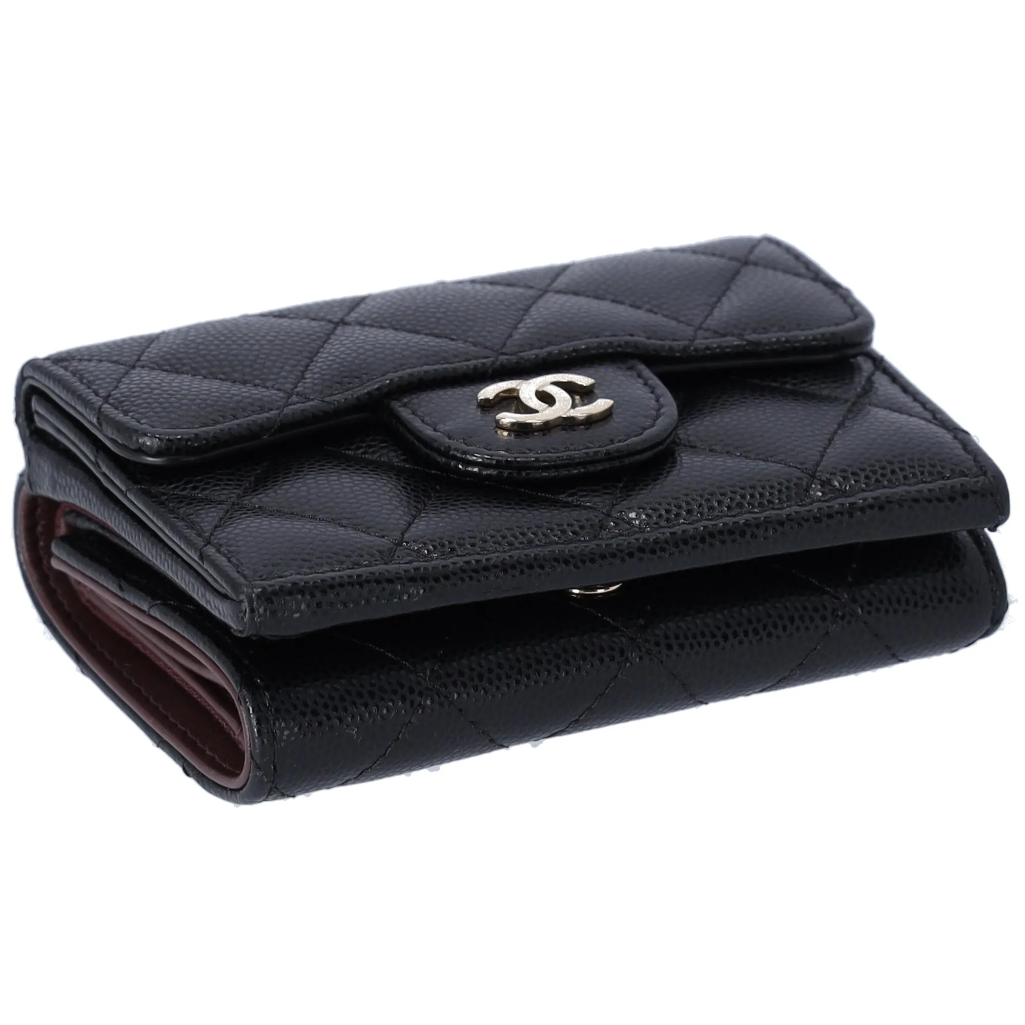 CHANEL Classic Quilted CC Trifold Wallet Black Caviar Leather AP0230 sold by Gaby's Bags product image thumbnail 5
