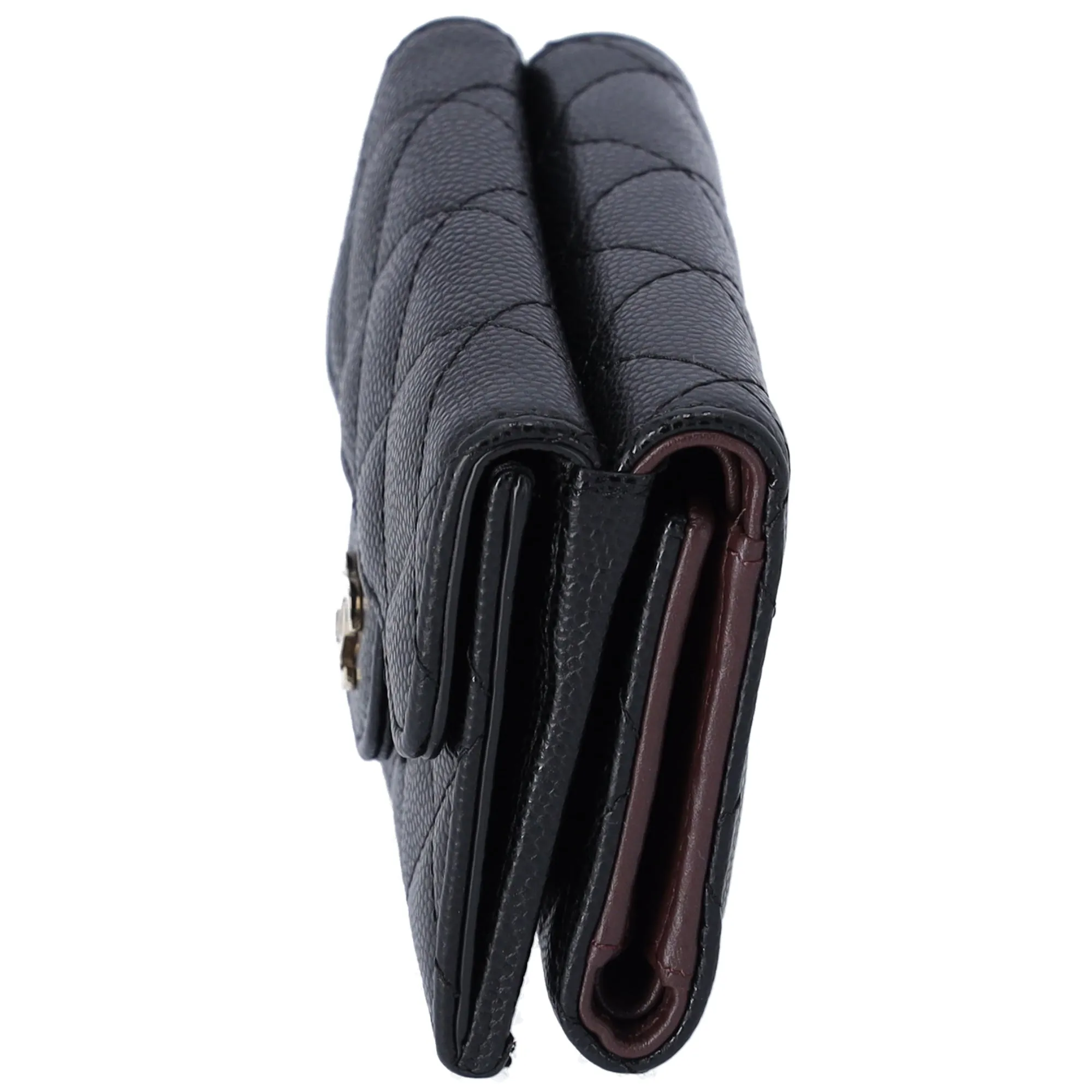 CHANEL Classic Quilted CC Trifold Wallet Black Caviar Leather AP0230 sold by Gaby's Bags product image thumbnail 2