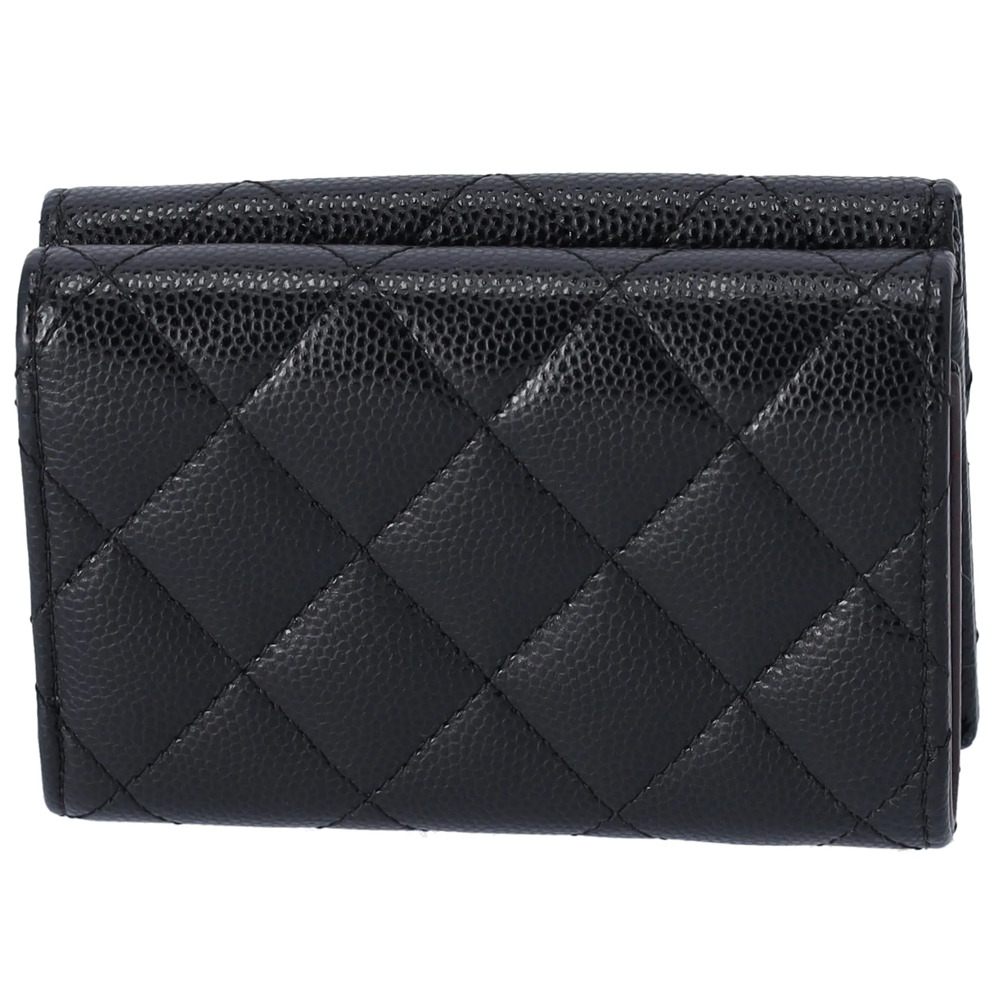 CHANEL Classic Quilted CC Trifold Wallet Black Caviar Leather AP0230 sold by Gaby's Bags product image thumbnail 3