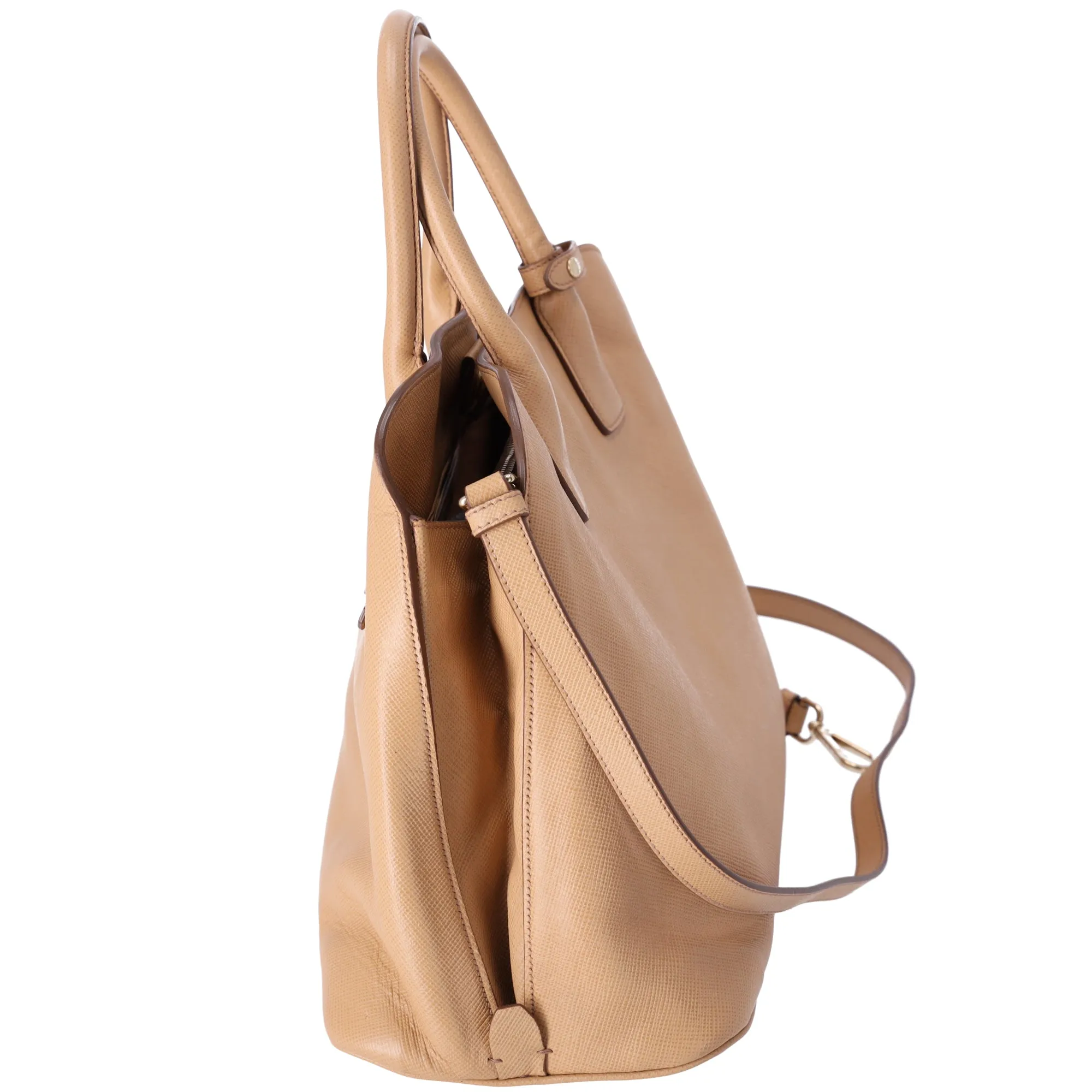 PRADA Logo Handbag BN2554 Beige Saffiano Cuir Leather sold by Gaby's Bags product image thumbnail 2