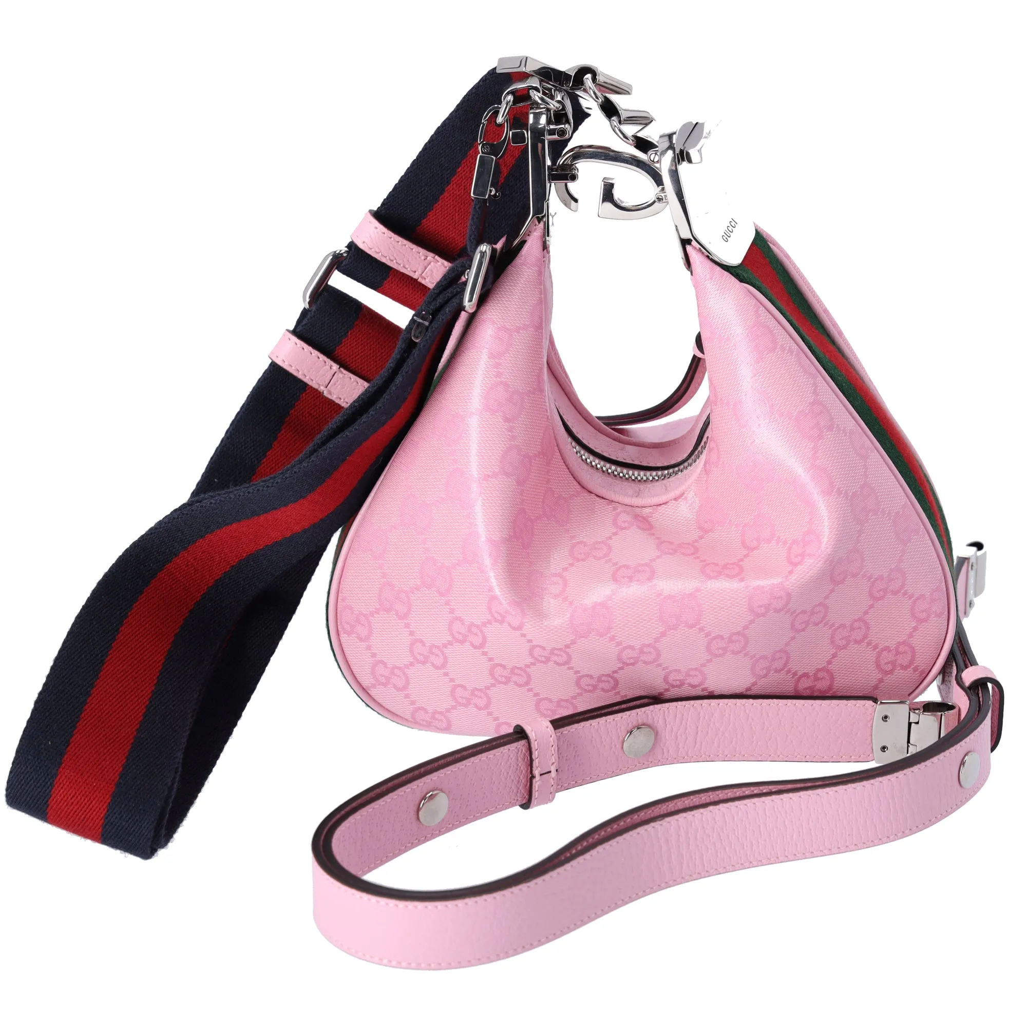 GUCCI Attache Small Shoulder Bag 699409 Pink GG Multicolor Strap sold by Gaby's Bags