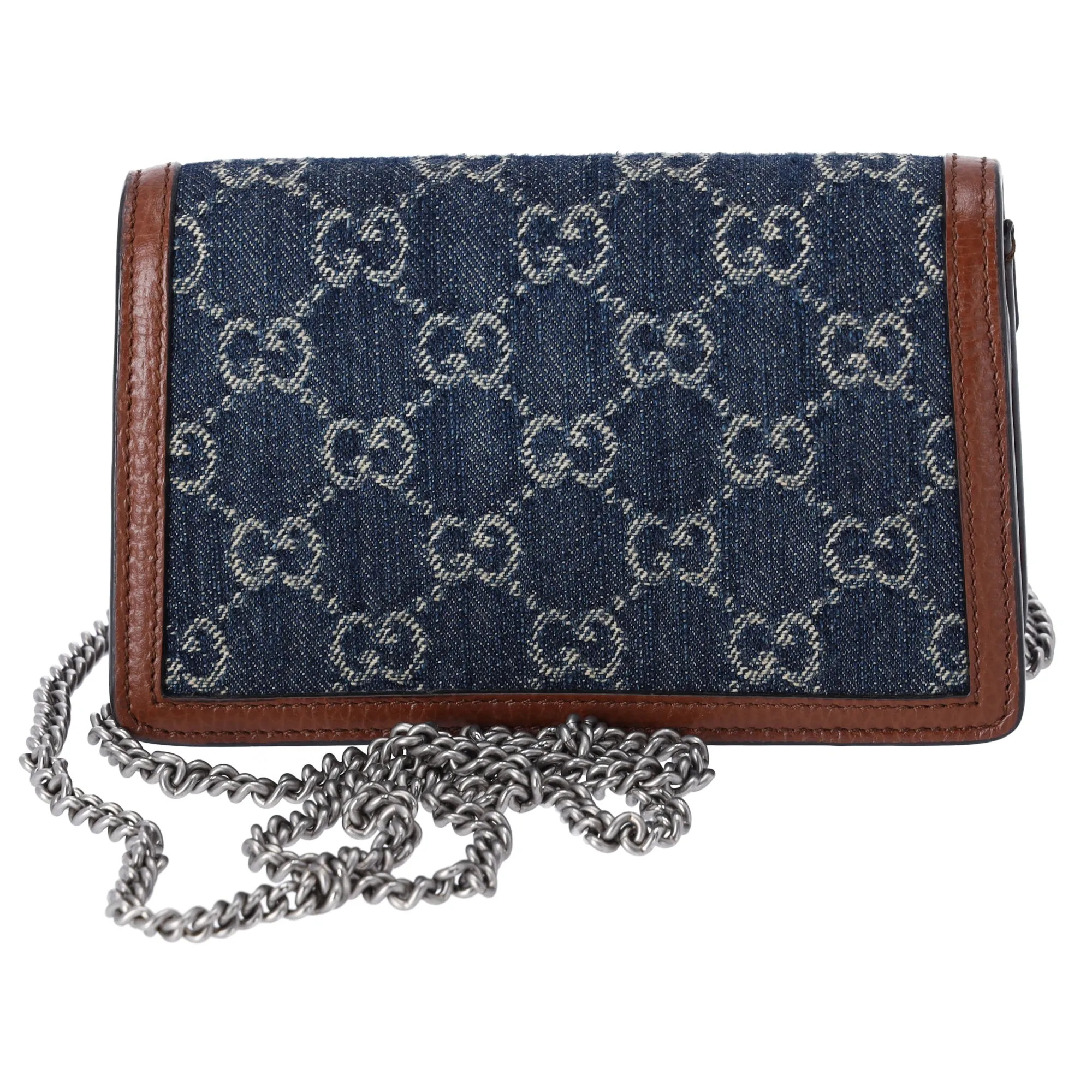 GUCCI Dionysus GG Super Mini Shoulder Bag 476432 Dark Brown Denim Navy sold by Gaby's Bags product image thumbnail 4