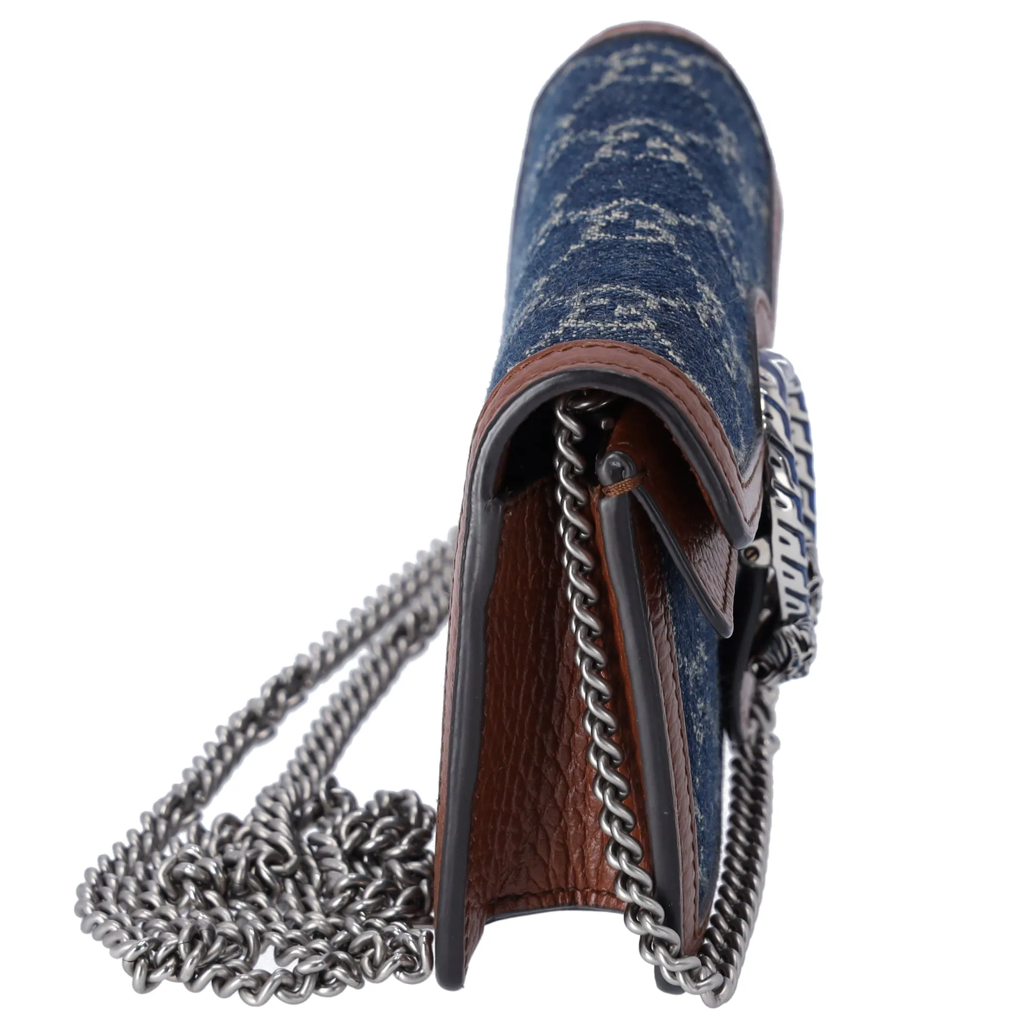 GUCCI Dionysus GG Super Mini Shoulder Bag 476432 Dark Brown Denim Navy sold by Gaby's Bags product image thumbnail 5