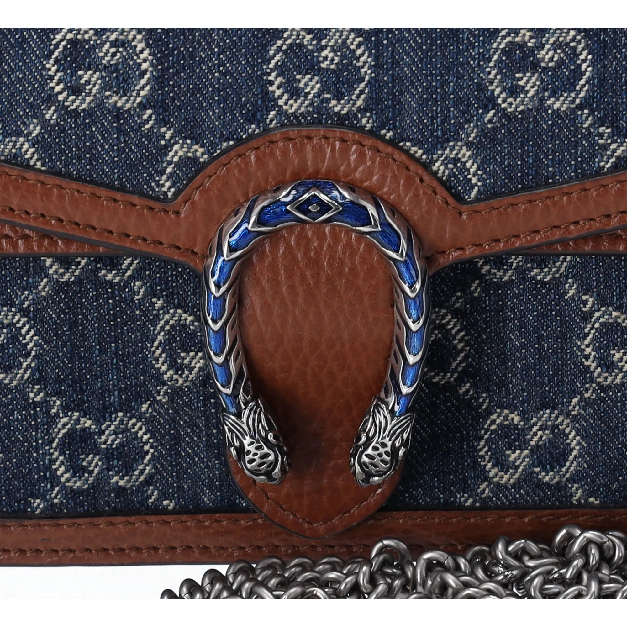 GUCCI Dionysus GG Super Mini Shoulder Bag 476432 Dark Brown Denim Navy sold by Gaby's Bags product image thumbnail 2
