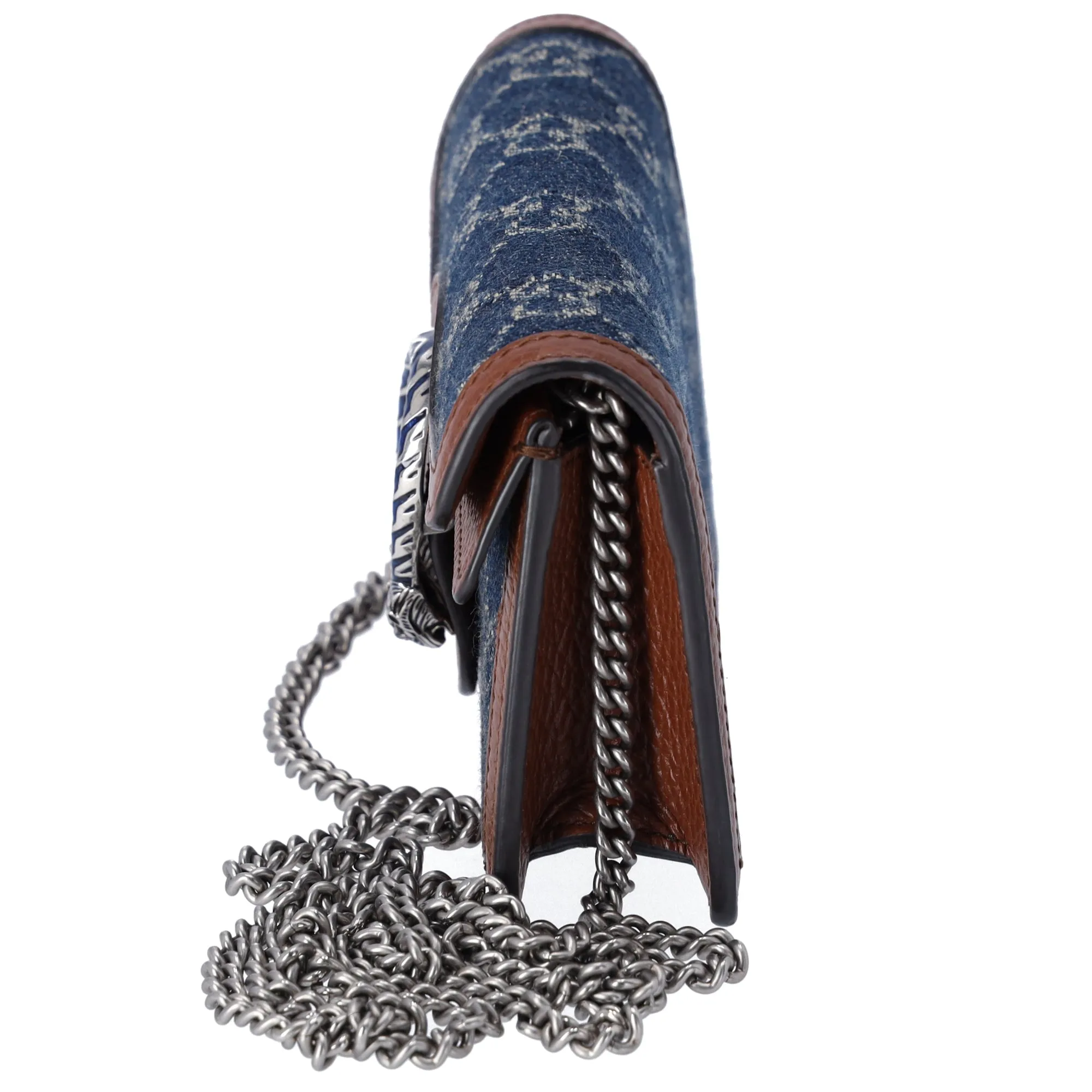 GUCCI Dionysus GG Super Mini Shoulder Bag 476432 Dark Brown Denim Navy sold by Gaby's Bags product image thumbnail 3
