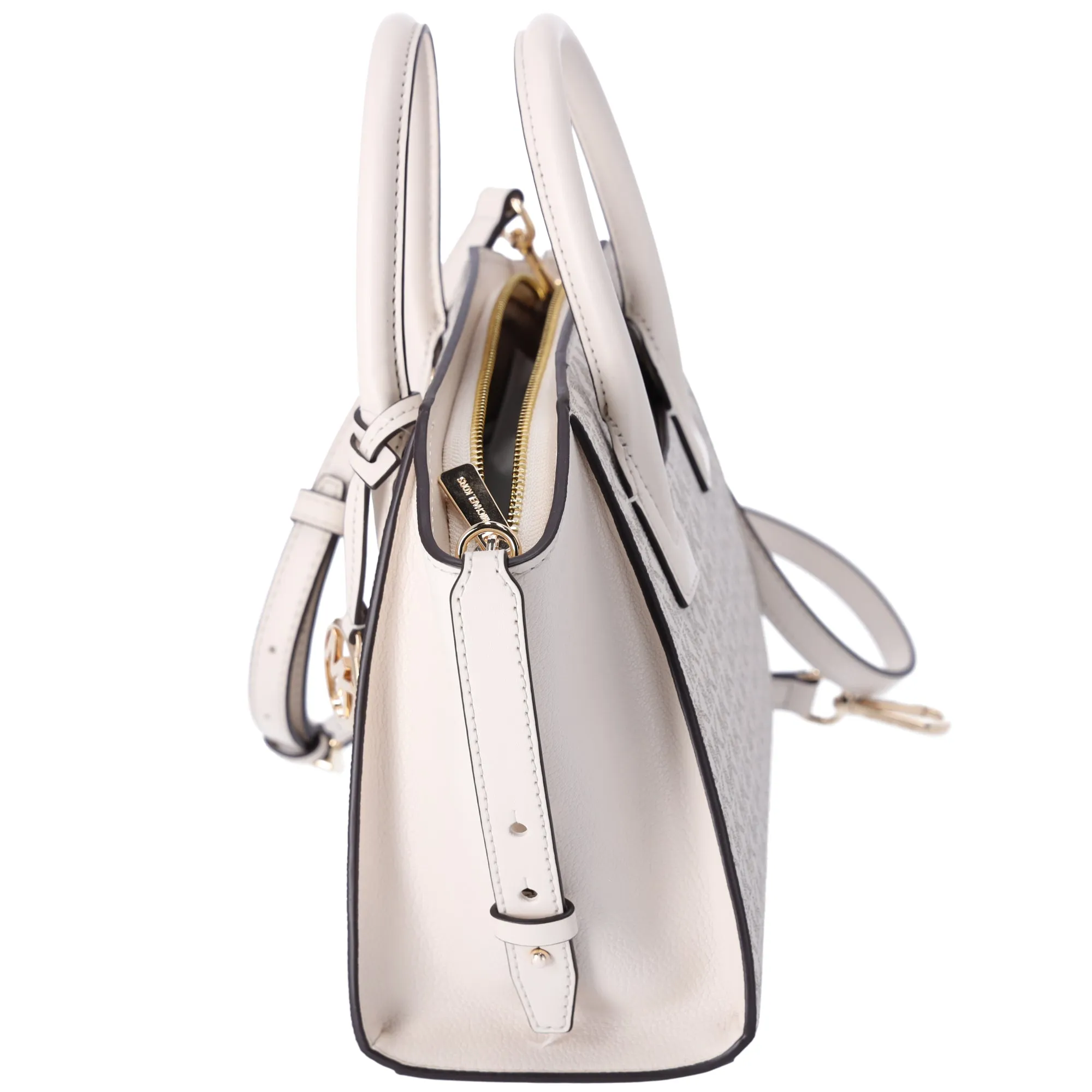 Michael Kors Avril Small Top Zip Satchel Crossbody Light Cream MK Signature sold by Gaby's Bags product image thumbnail 2