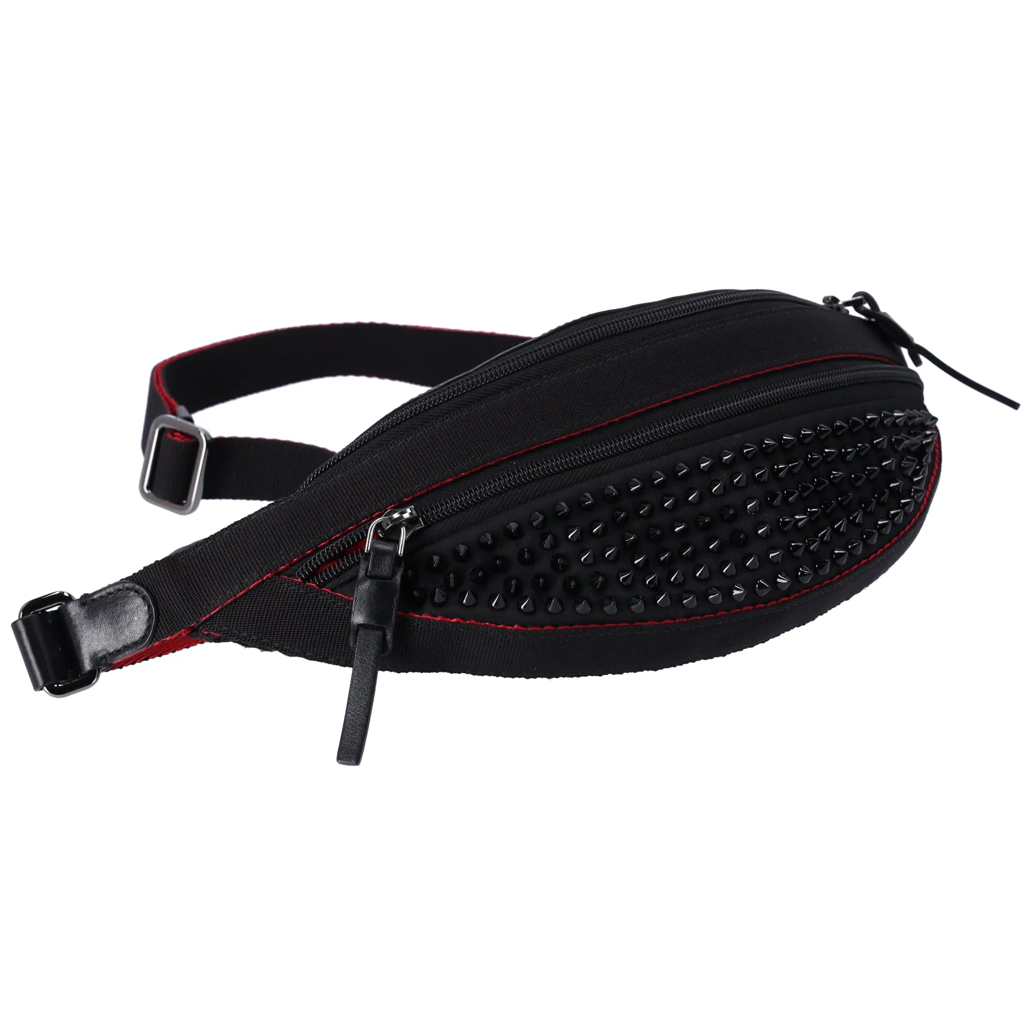 Christian Louboutin Paris to New York City Bum Bag 3195046 Black Red sold by Gaby's Bags
