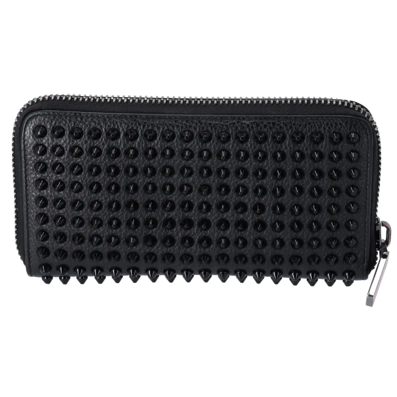 Christian Louboutin Panettone Long Wallet Black Leather Spiked sold by Gaby's Bags