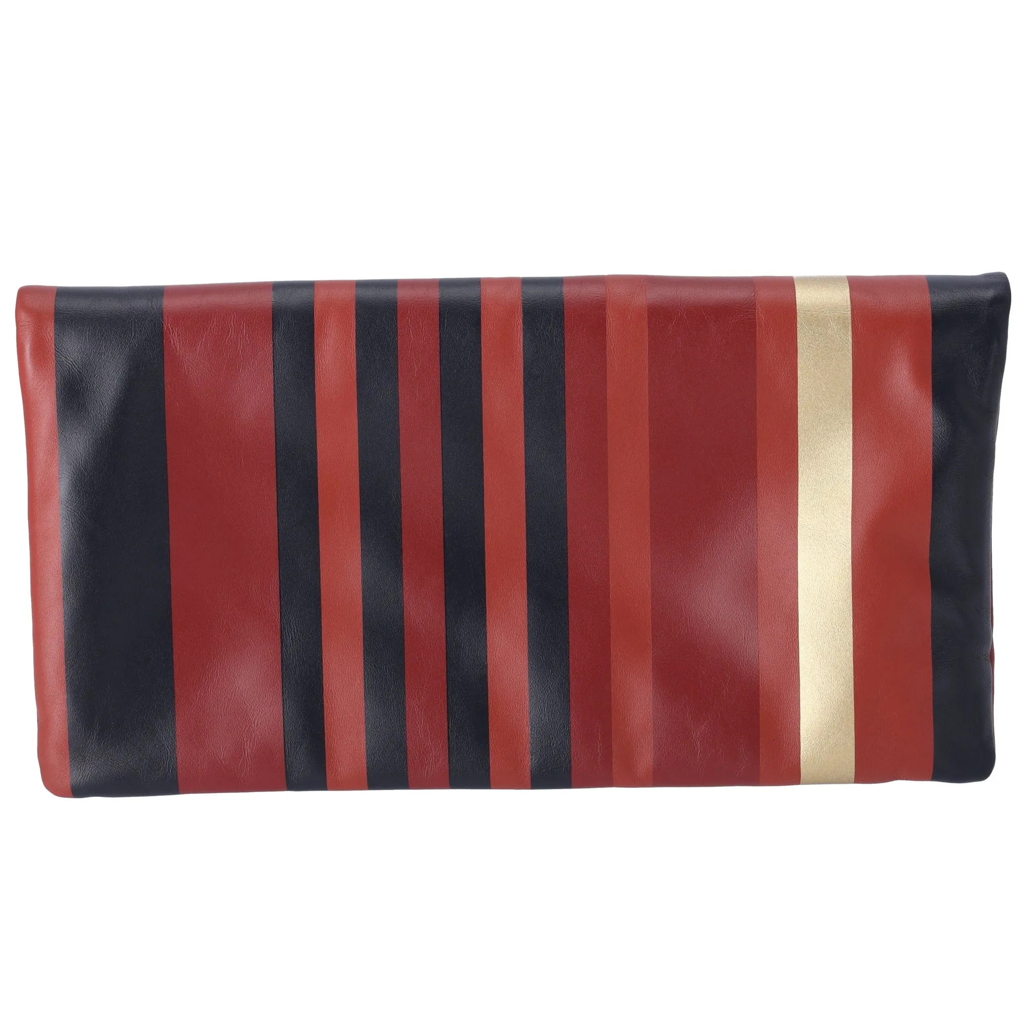 Chanel Paris Greece Black Gold Burgundy Stripe Calfskin CC Flap Clutch sold by Gaby's Bags product image thumbnail 5