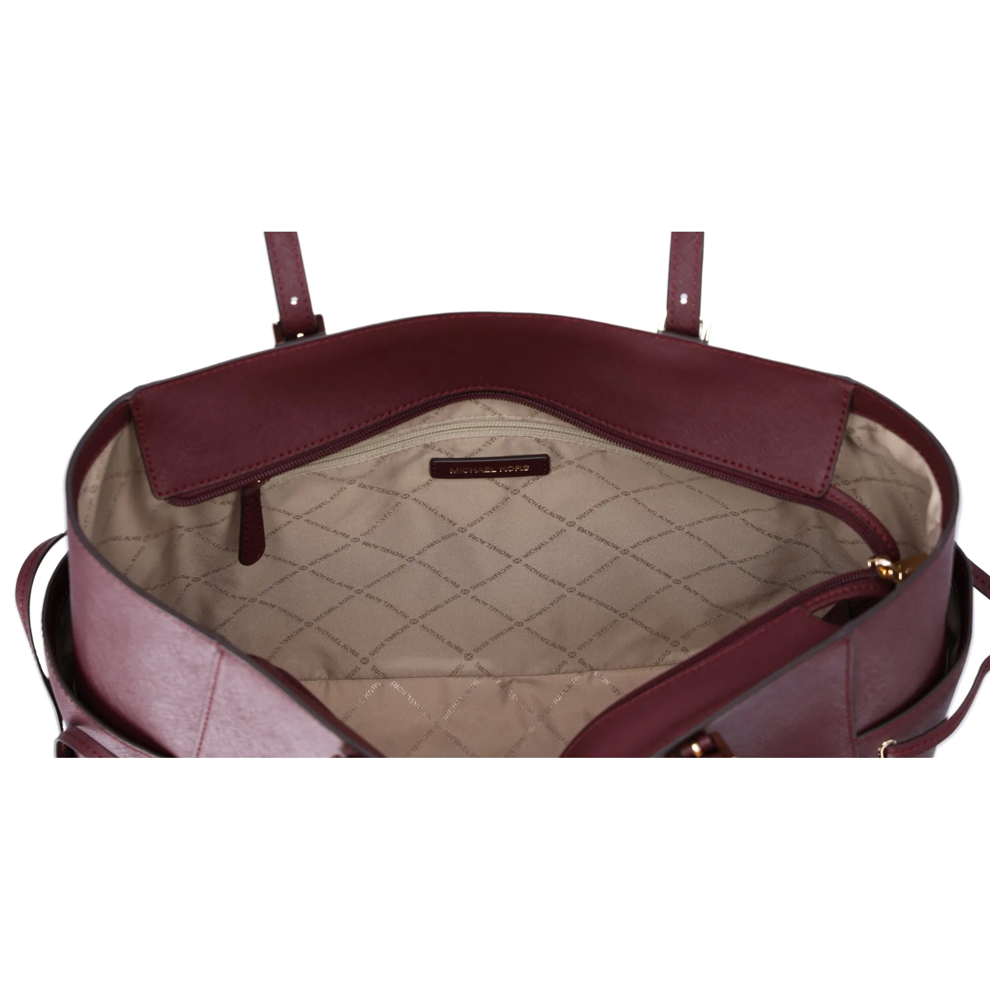 Michael Kors Gilly Large Drawstring Tote Oxblood Saffiano Leather sold by Gaby's Bags product image thumbnail 2