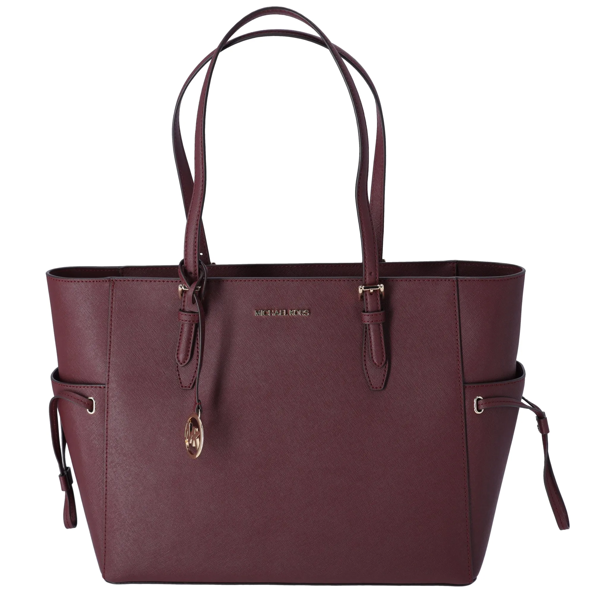 Michael Kors Gilly Large Drawstring Tote Oxblood Saffiano Leather sold by Gaby's Bags