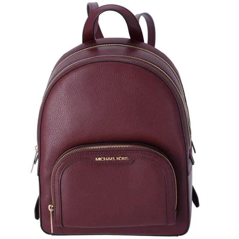 Michael Kors Jaycee Medium Leather Zip Pocket Backpack Oxblood sold by Gaby's Bags