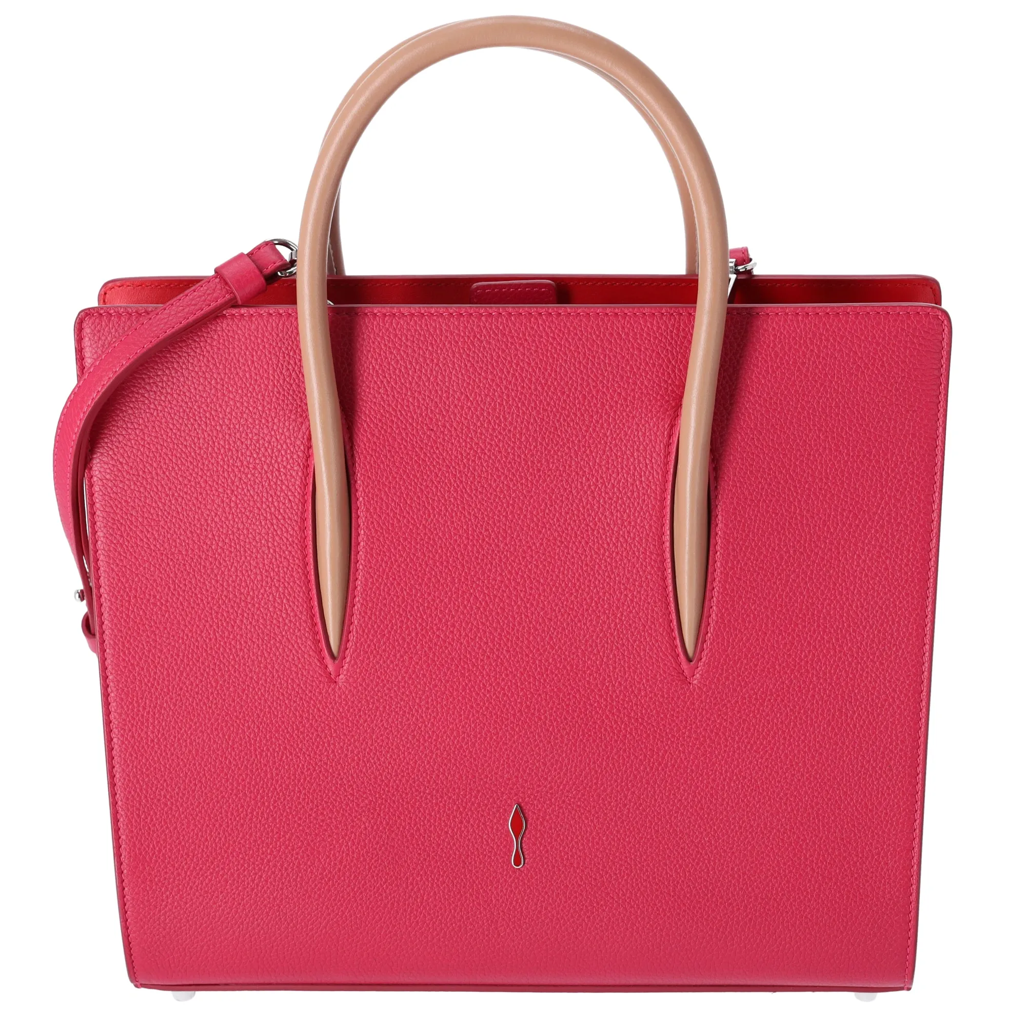 Christian Louboutin Paloma Medium Tote Leather Red Studded sold by Gaby's Bags