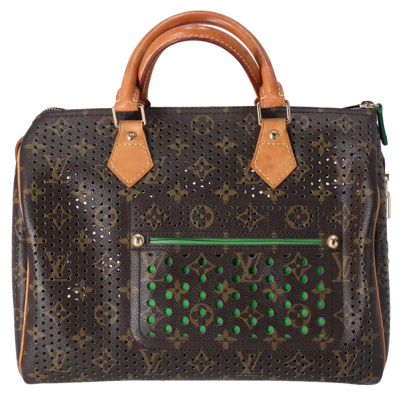Louis Vuitton Speedy 30 Monogram Perforated Handbag M95181 Vert Green sold by Gaby's Bags